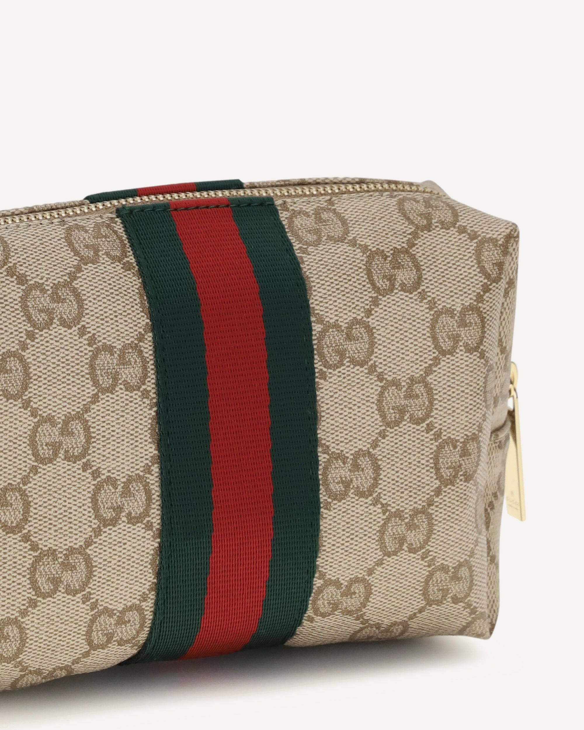 Gucci Gucci Medium Beauty Case With Web Stripe