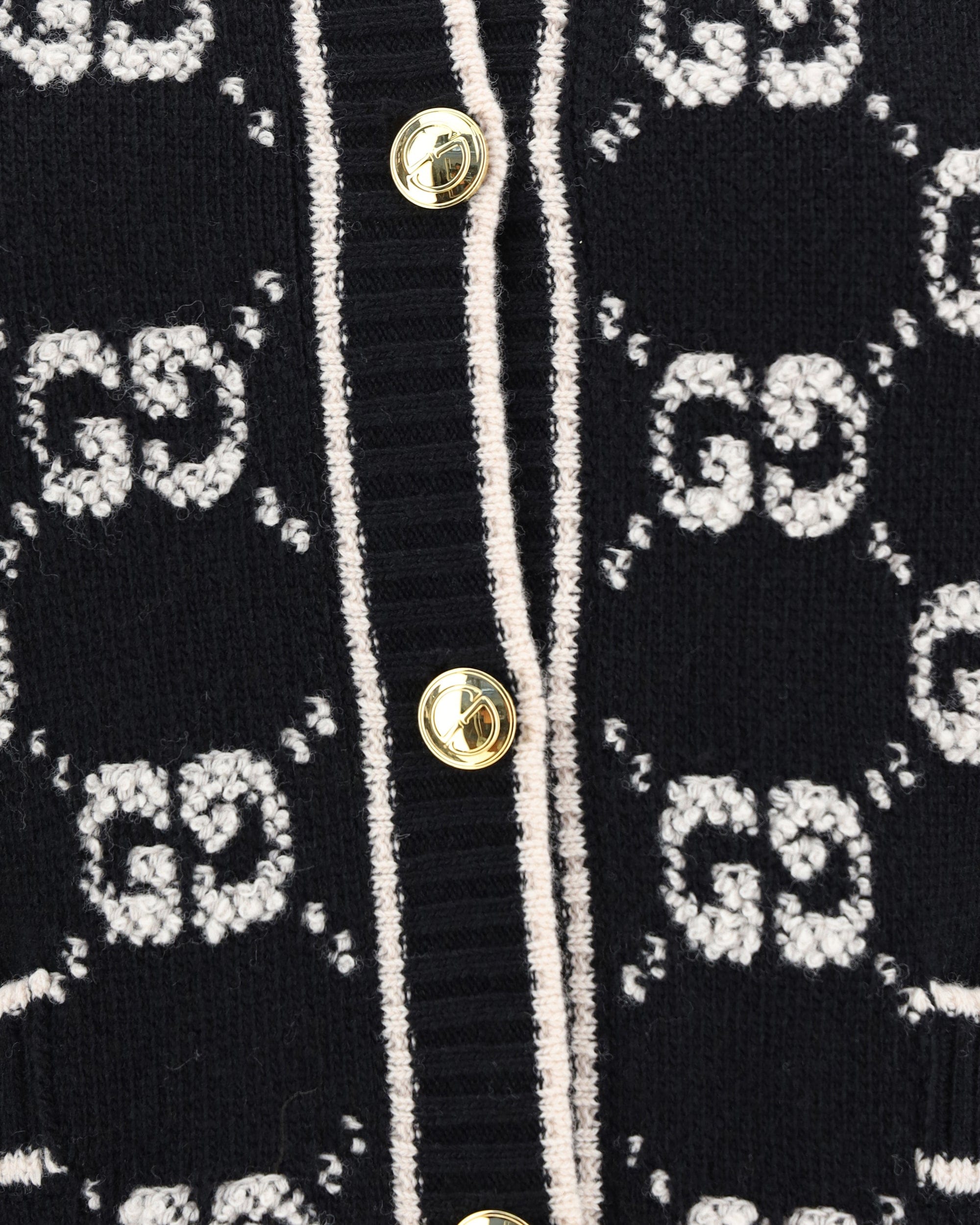 Gucci Gucci Ribbed Wool Cardigan With Jewel Buttons