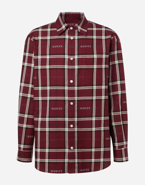 Gucci Tartan Jacquard Cotton Shirt