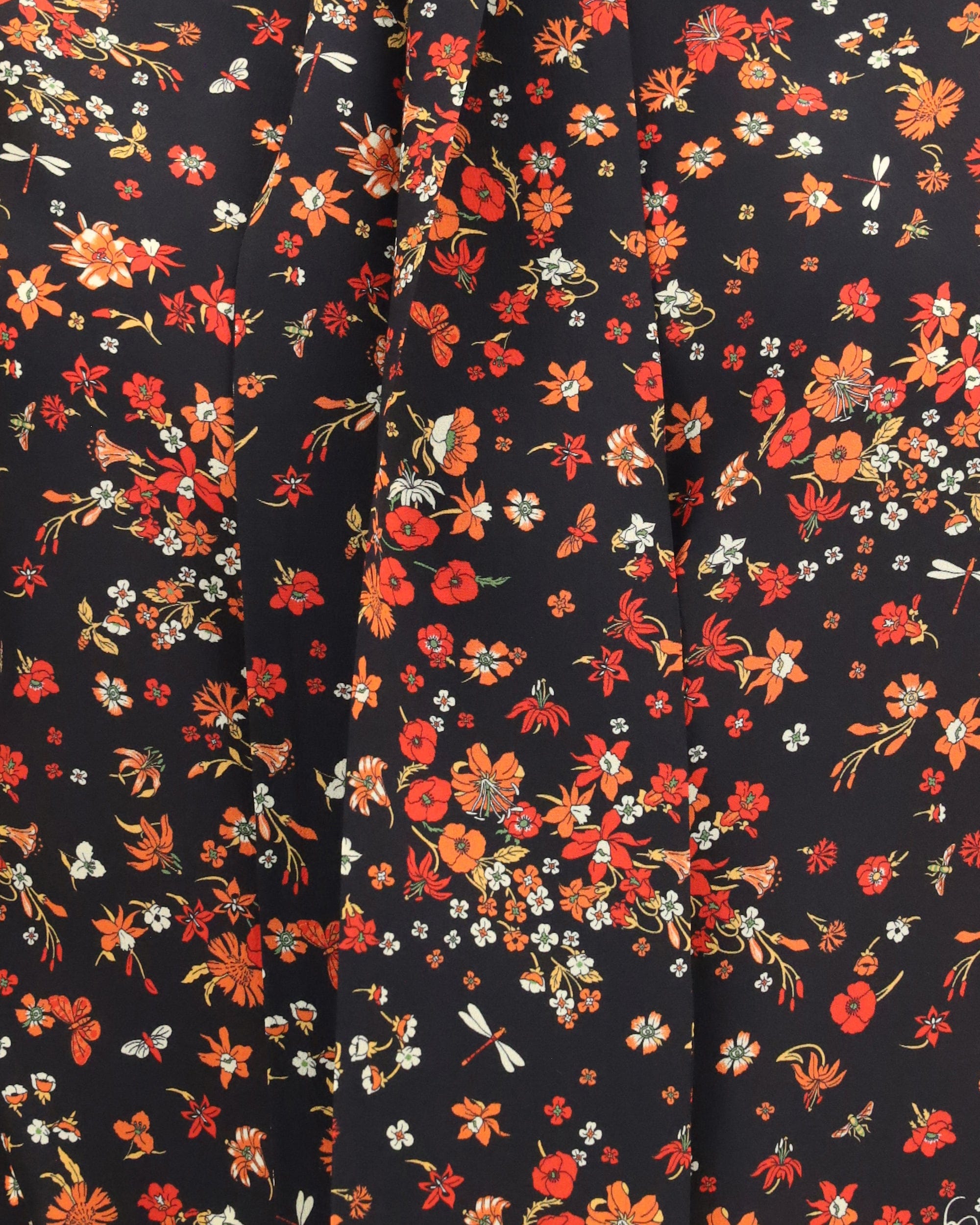 Gucci Gucci Silk Flora Print Shirt With Neck Bow