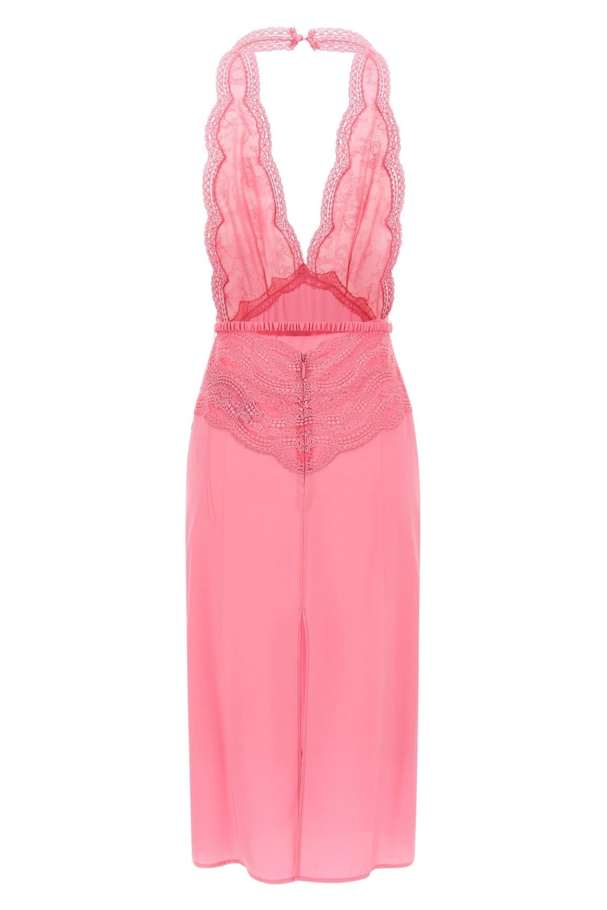 Gucci Silk Satin Lace Midi Dress - alternate view