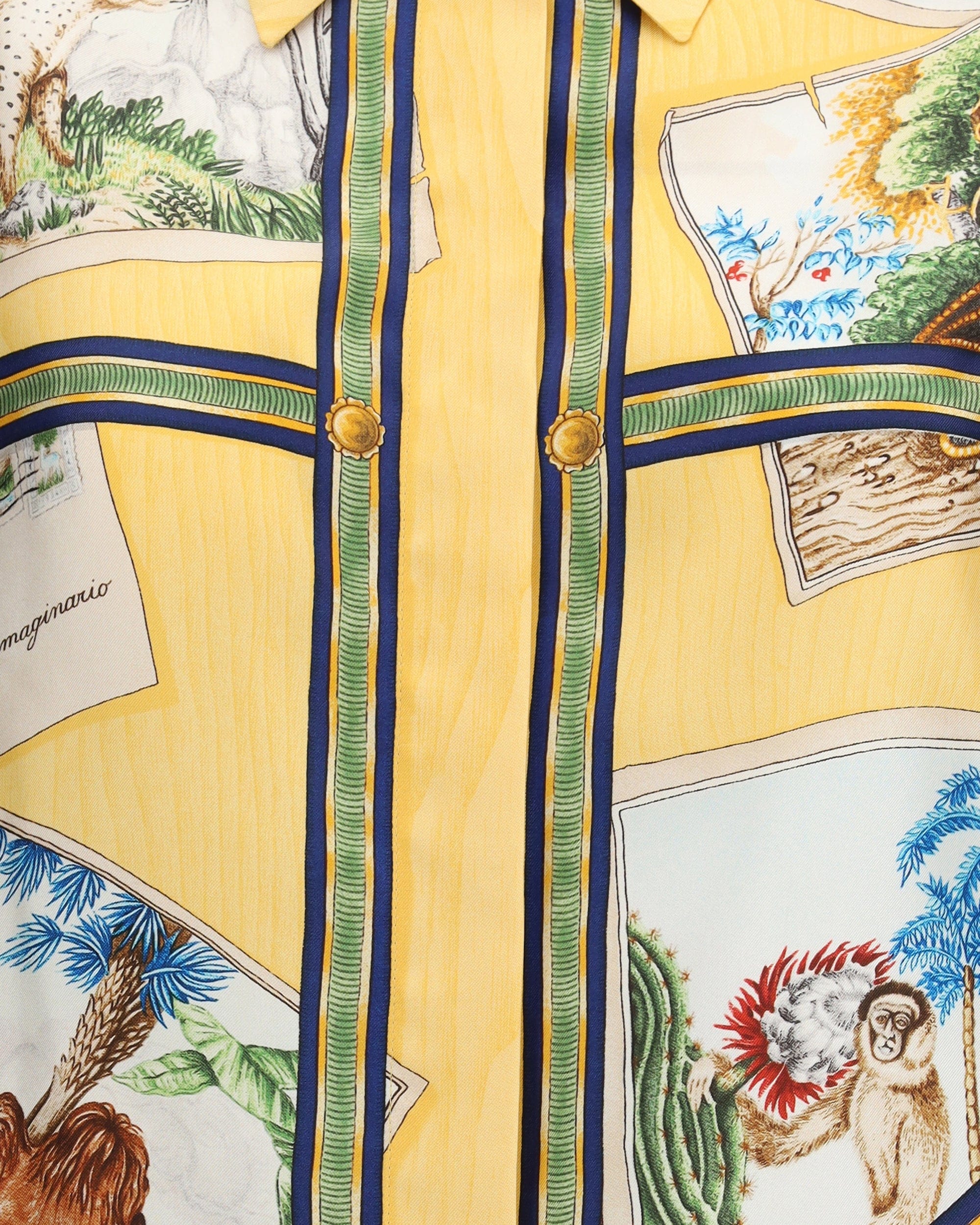 Gucci Silk Twill Animal Landscape Shirt