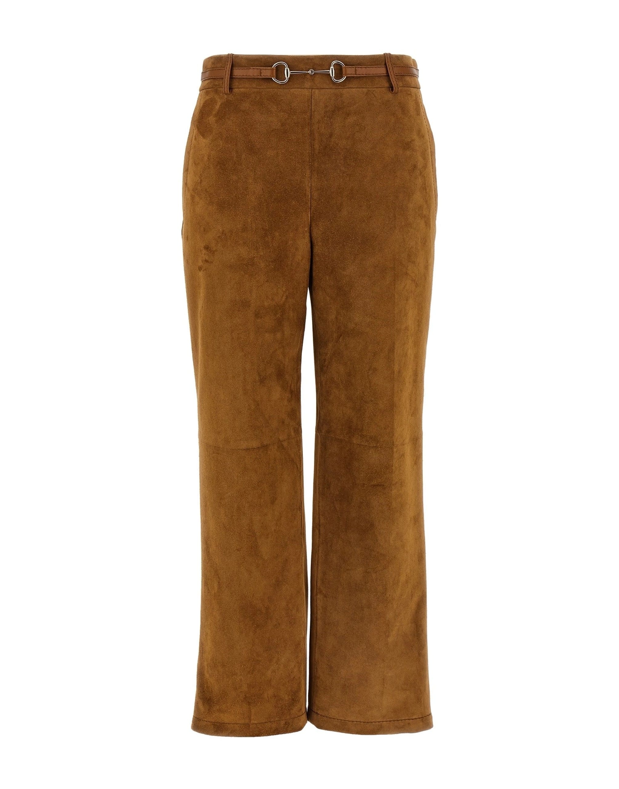 Gucci Gucci Suede Straight-Leg Pants
