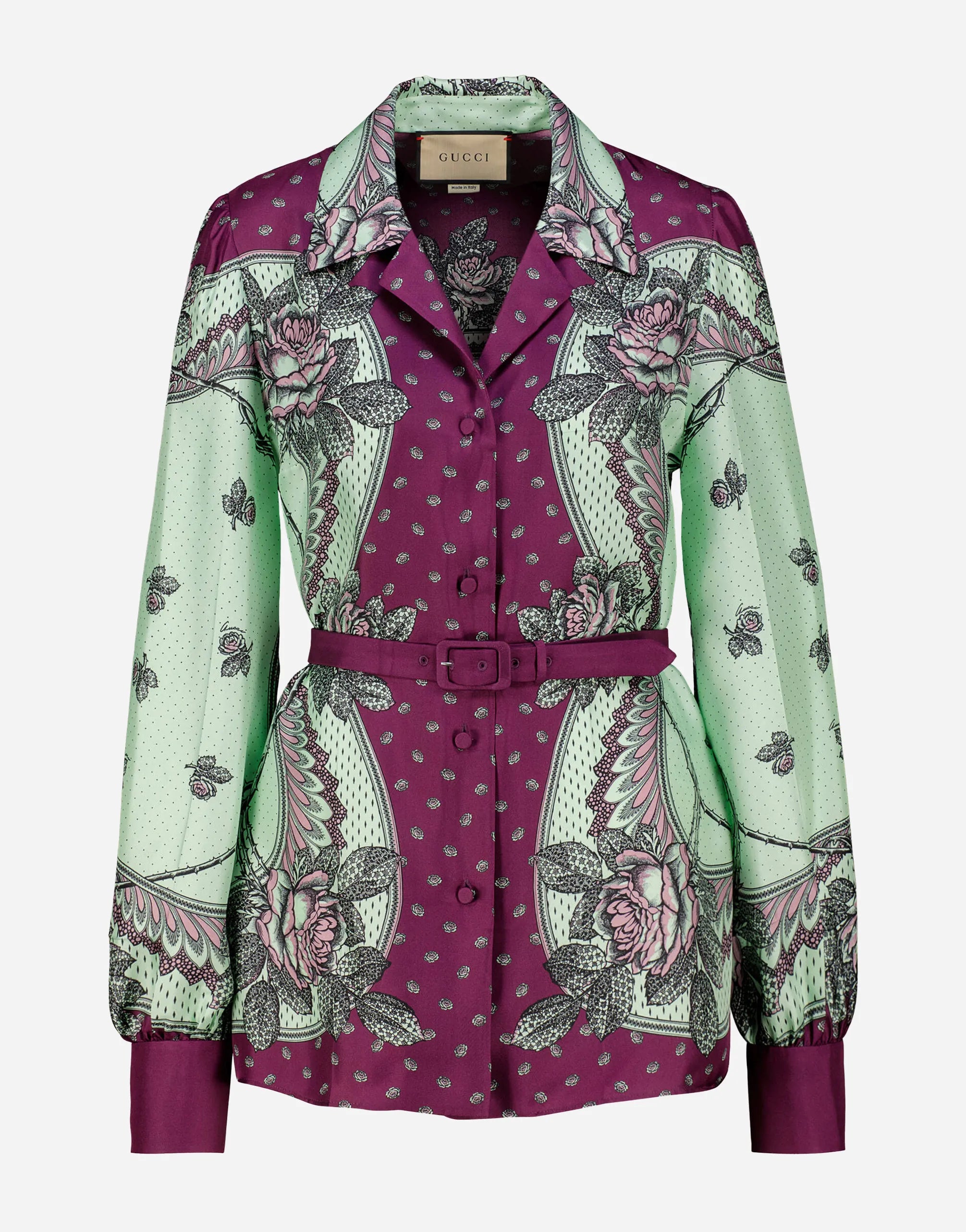 Gucci Gucci V-Neck Floral Print Shirt