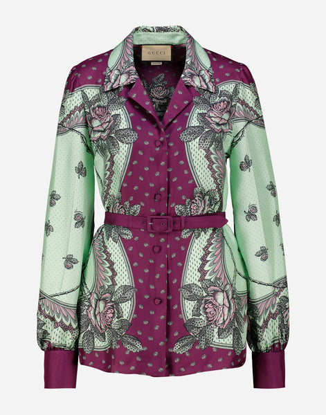 Gucci Vネック花柄シャツ | Sendegaro JP