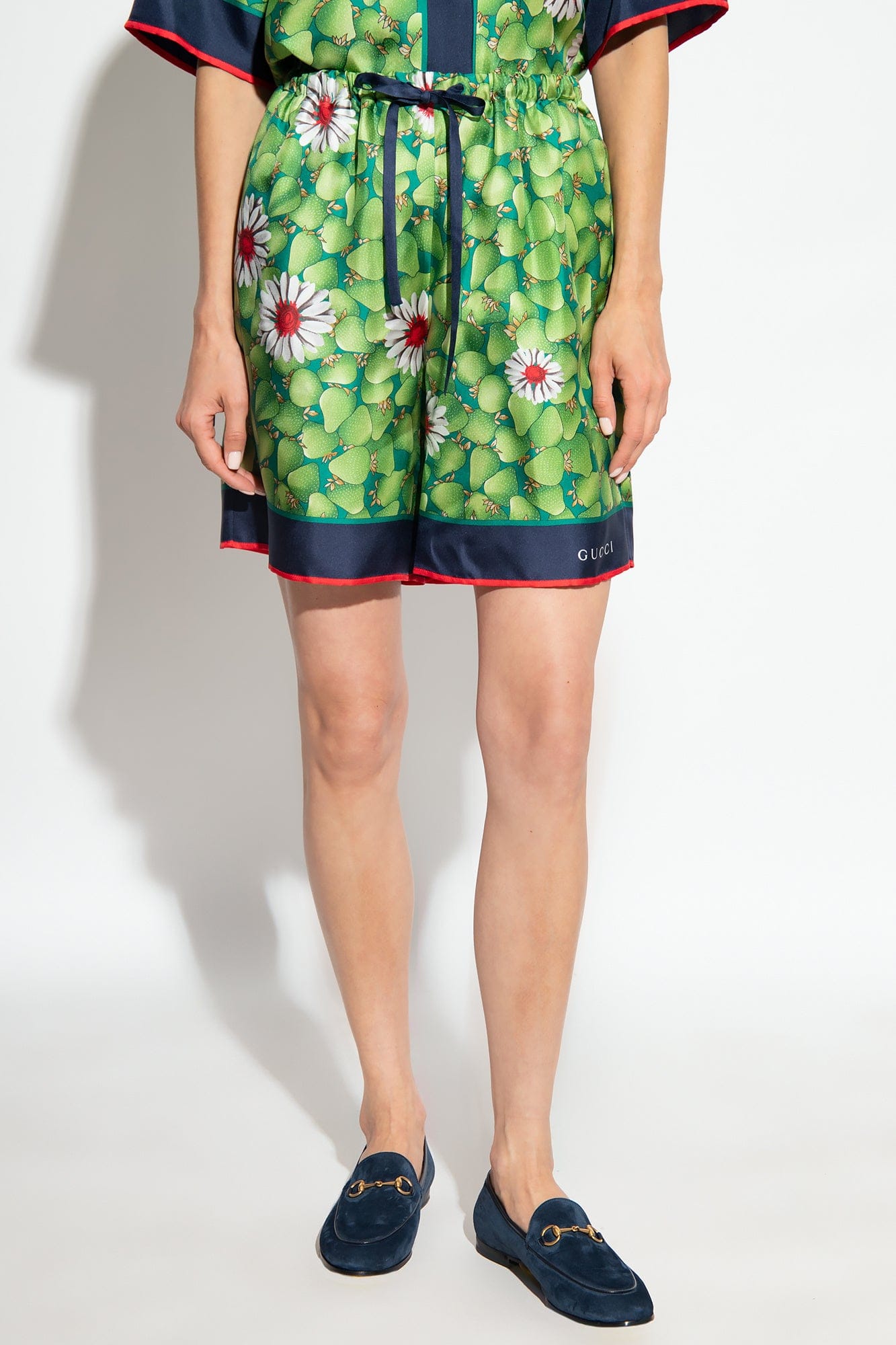 Gucci Vintage Strawberry Print Silk Shorts