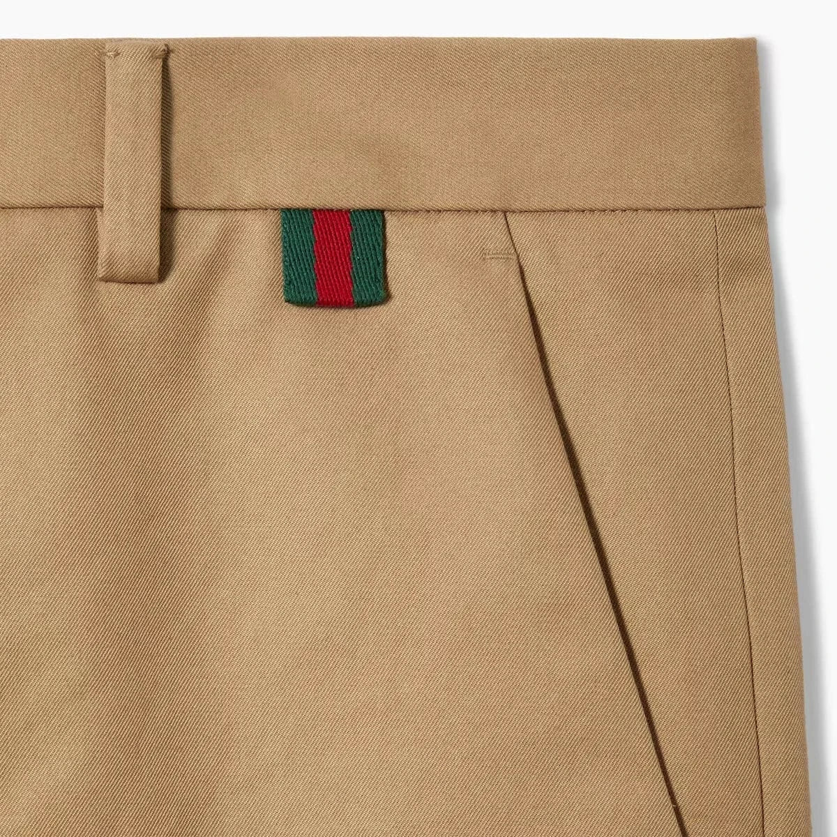 Gucci Web Detail Cotton Twill Pants