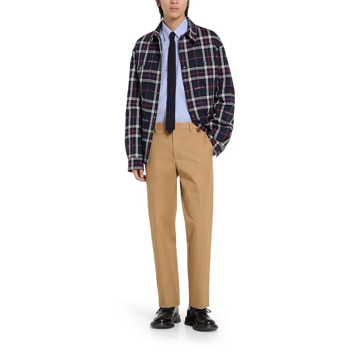 Gucci Web Detail Cotton Twill Pants