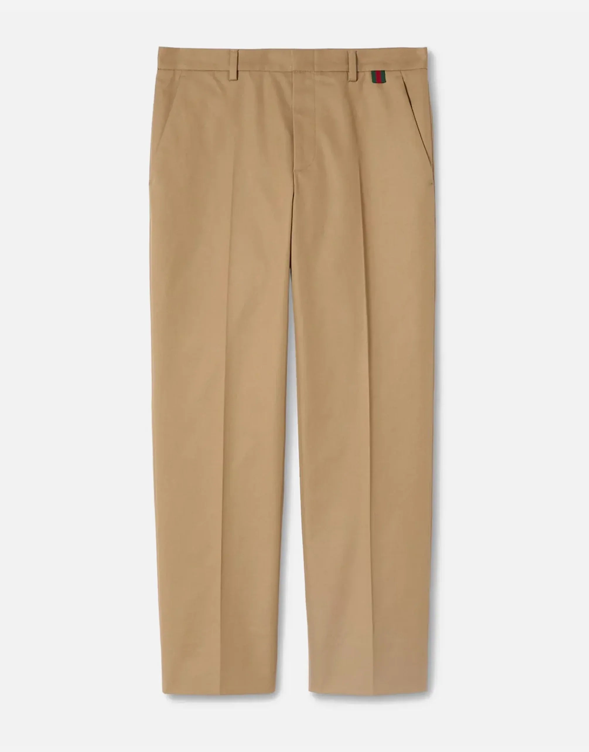 Gucci Web Detail Cotton Twill Pants