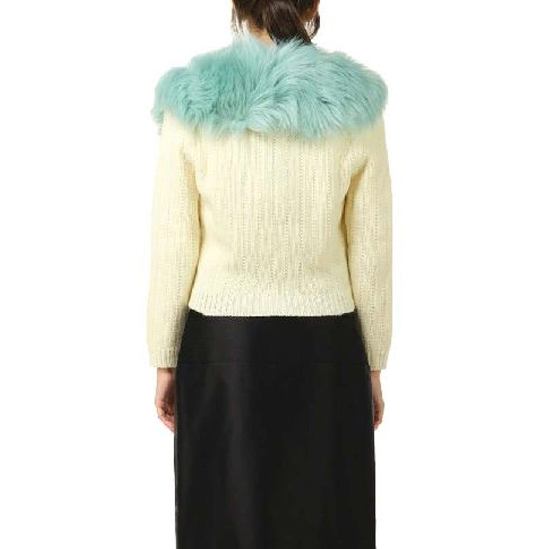 Gucci Wool Cashmere Faux Fur Cardigan