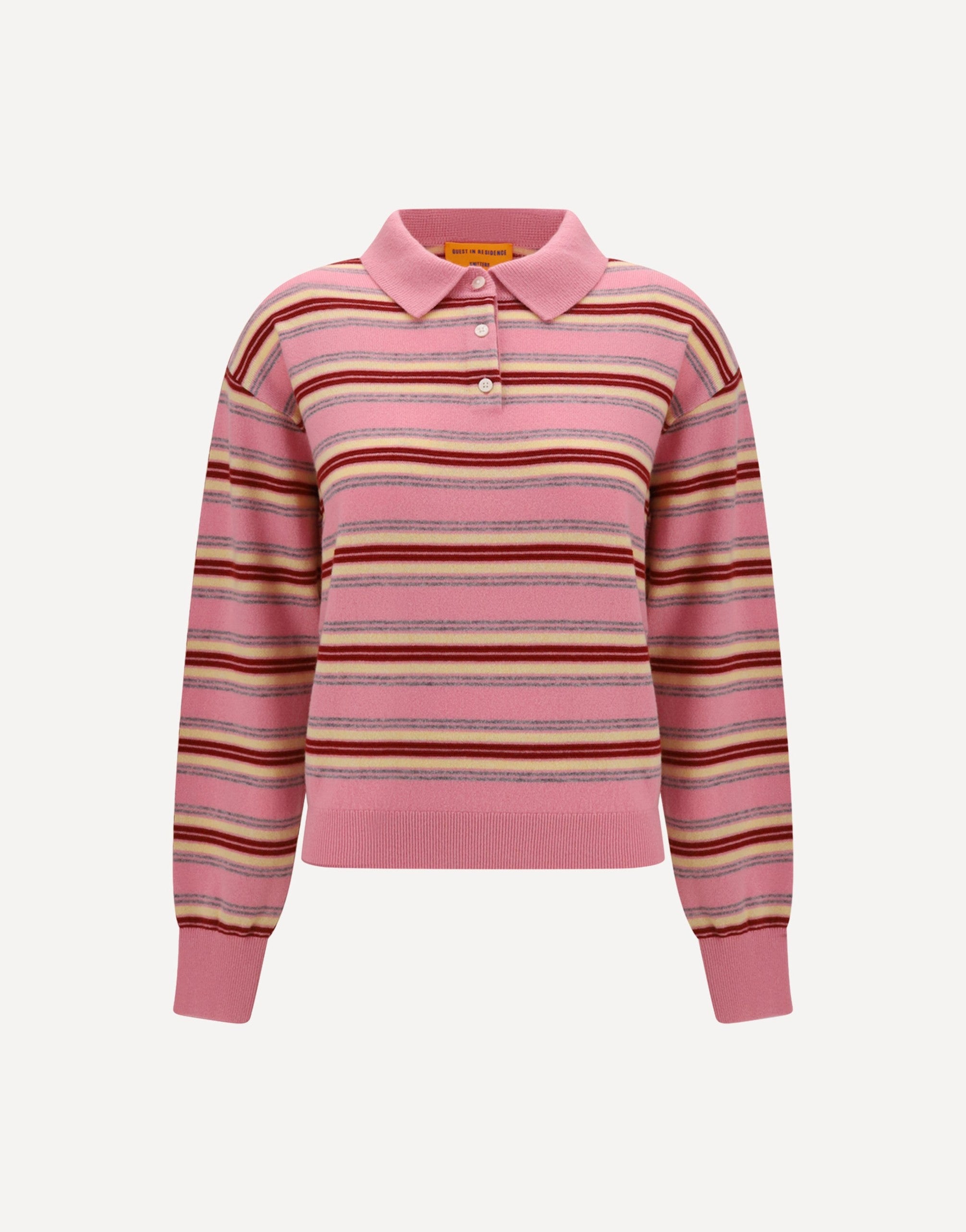 Guest in Residence College Striped Polo Sweater