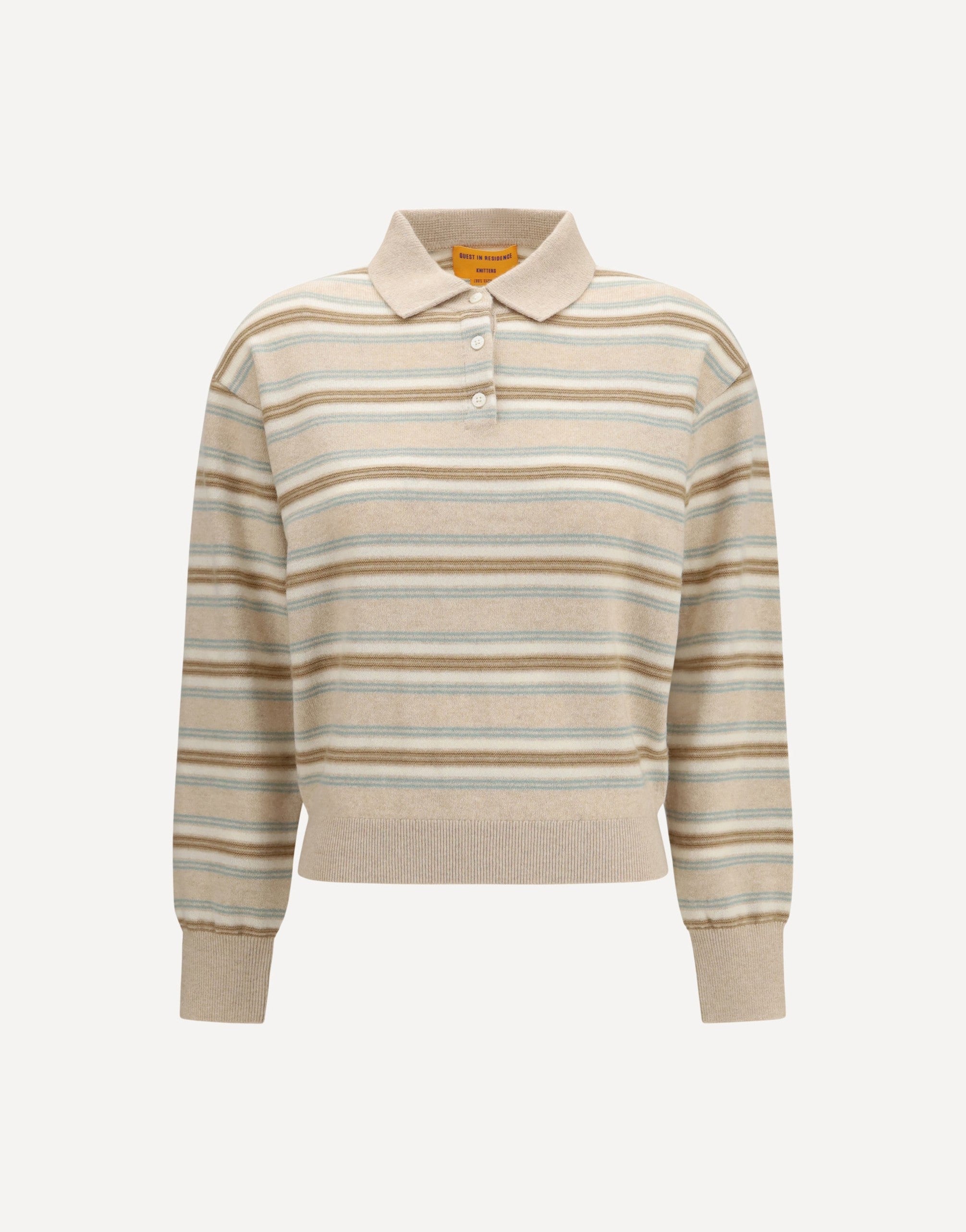 Guest in Residence College Striped Polo Sweater
