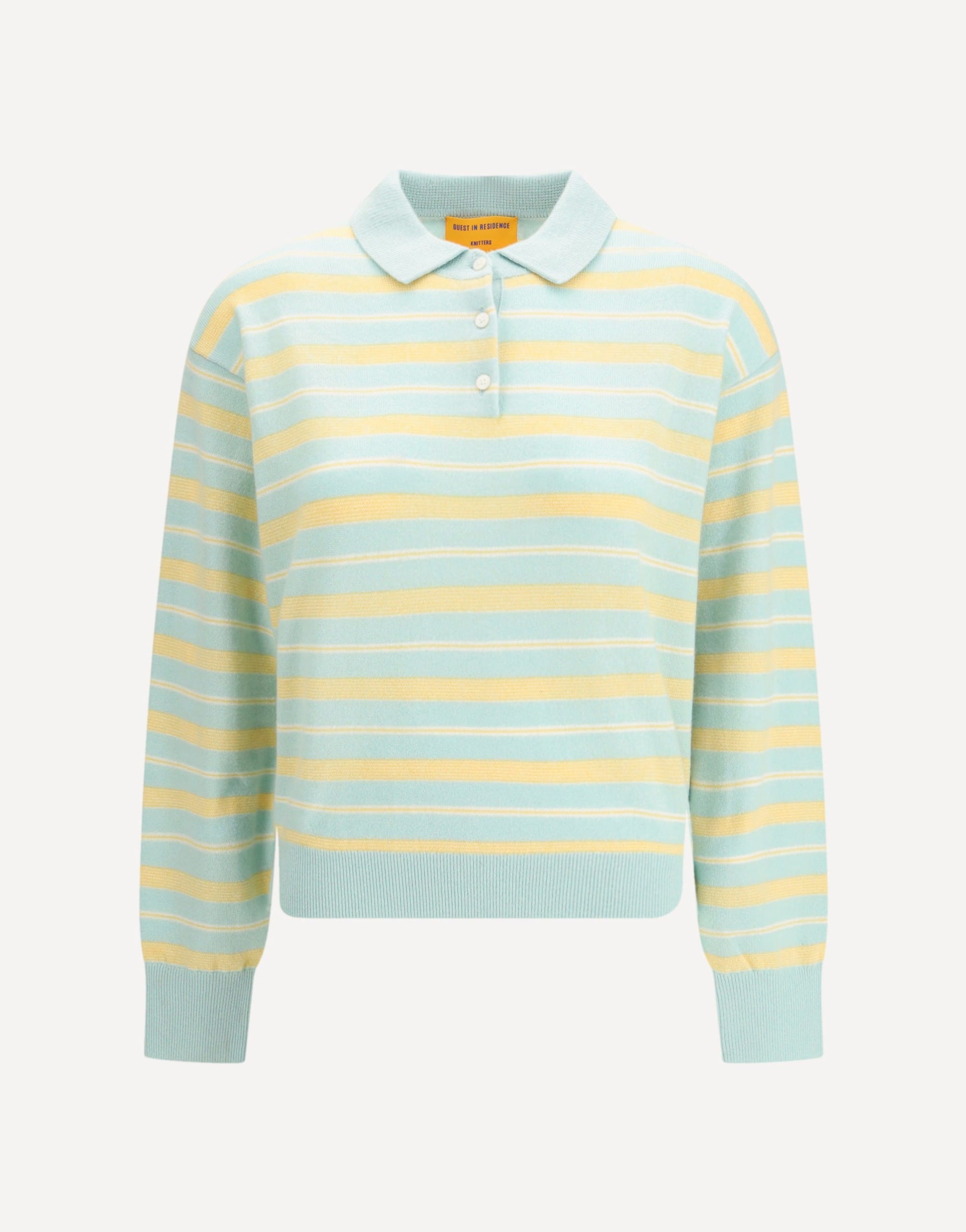 Guest in Residence Collegiate Stripe Polo Cashmere