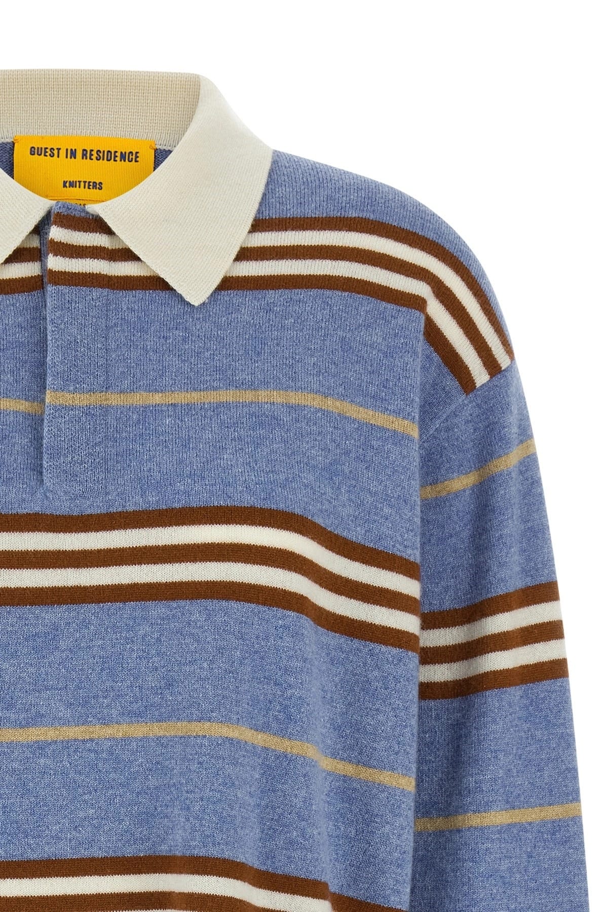 Guest in Residence Guest in Residence Striped Rugby Cashmere Polo Shirt