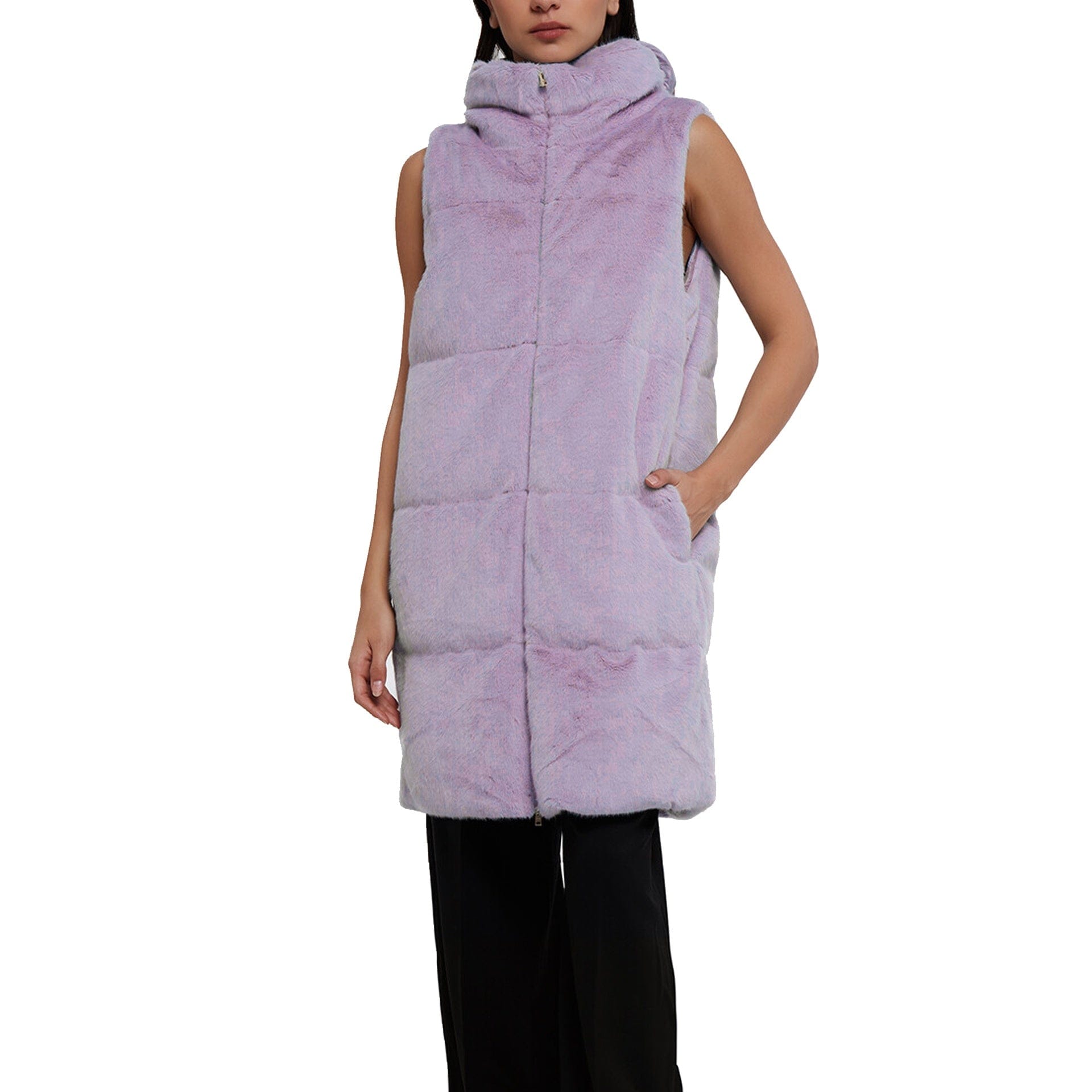 Herno Faux Fur Sleeveless Coat