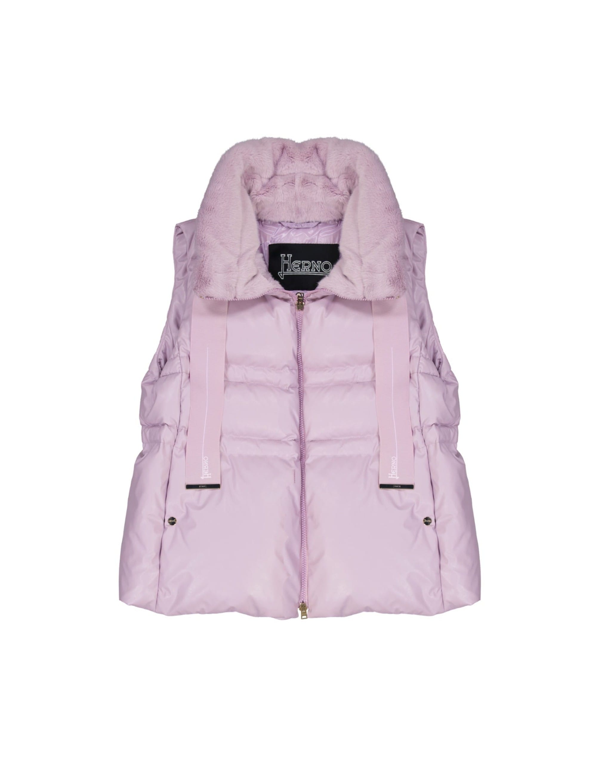Herno Puffer Vest Faux Fur Collar