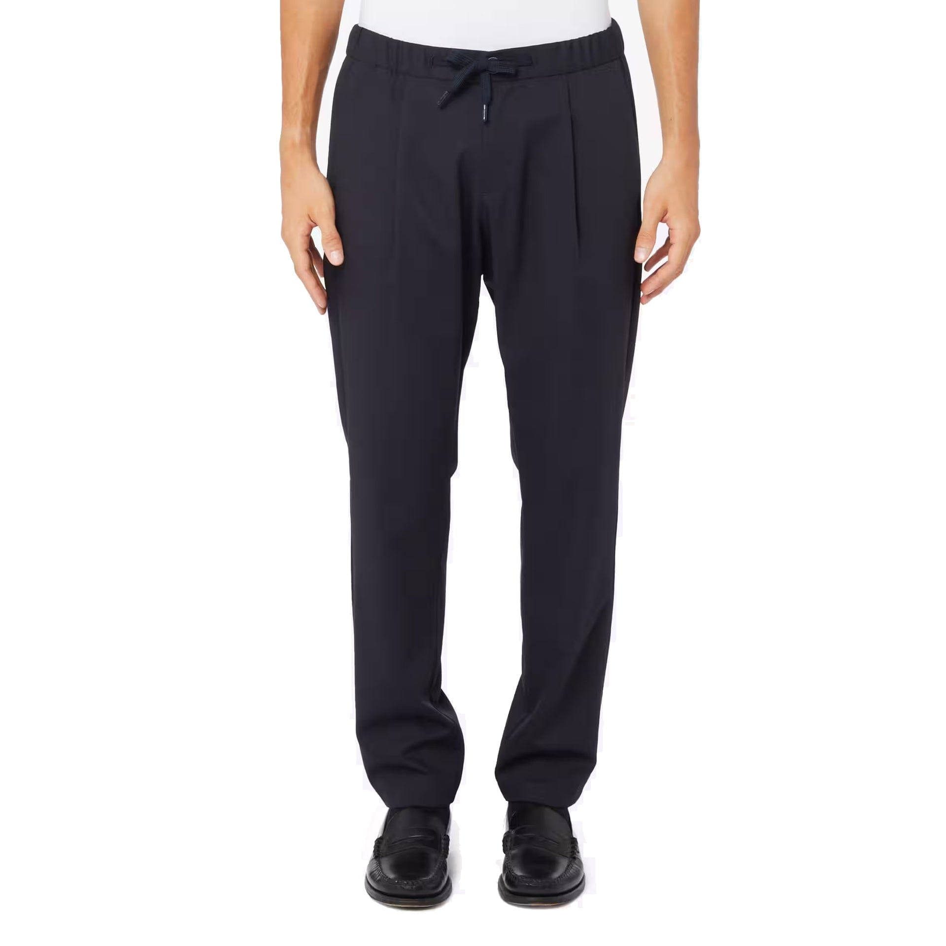 Virgin Wool Drawstring Casual Trousers - alternate view