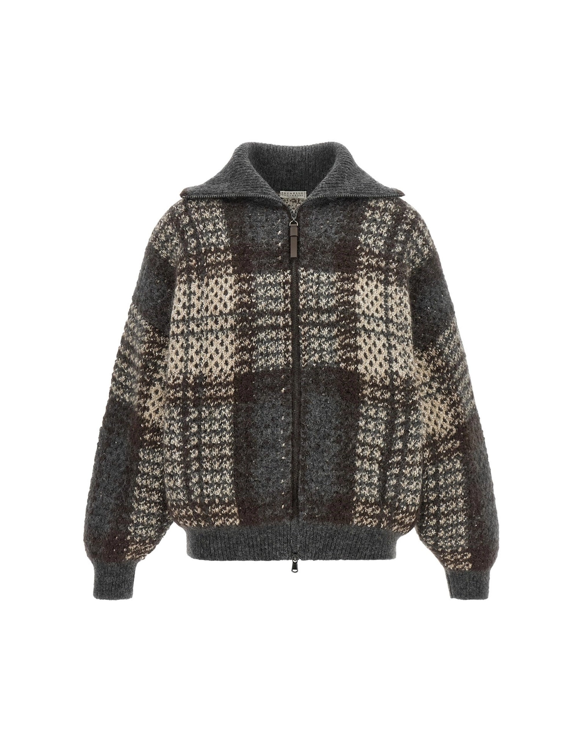 Brunello Cucinelli Double Dazzling Tartan Cardigan