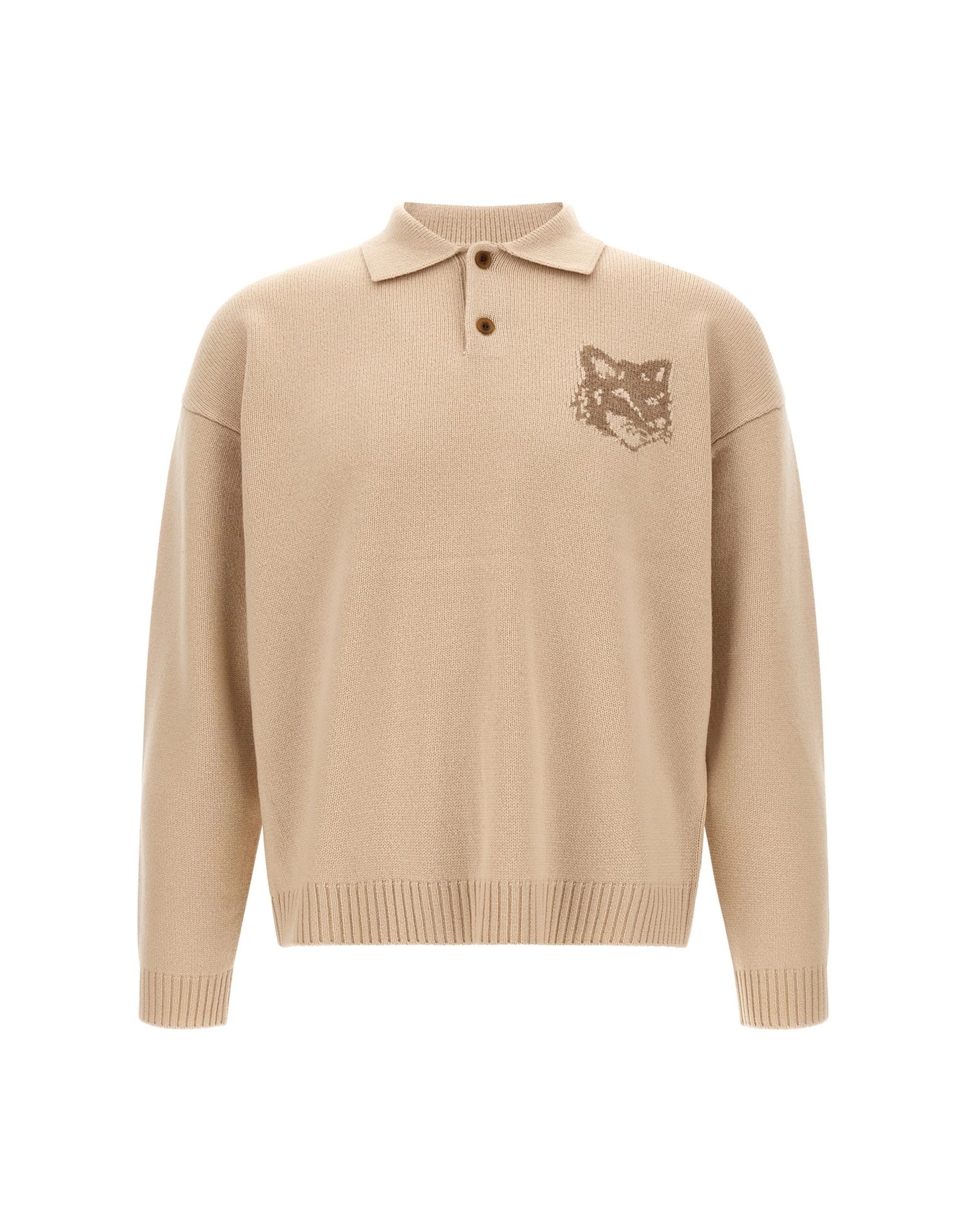Maison Kitsuné Fox Head Intarsia Sweater | Sendegaro