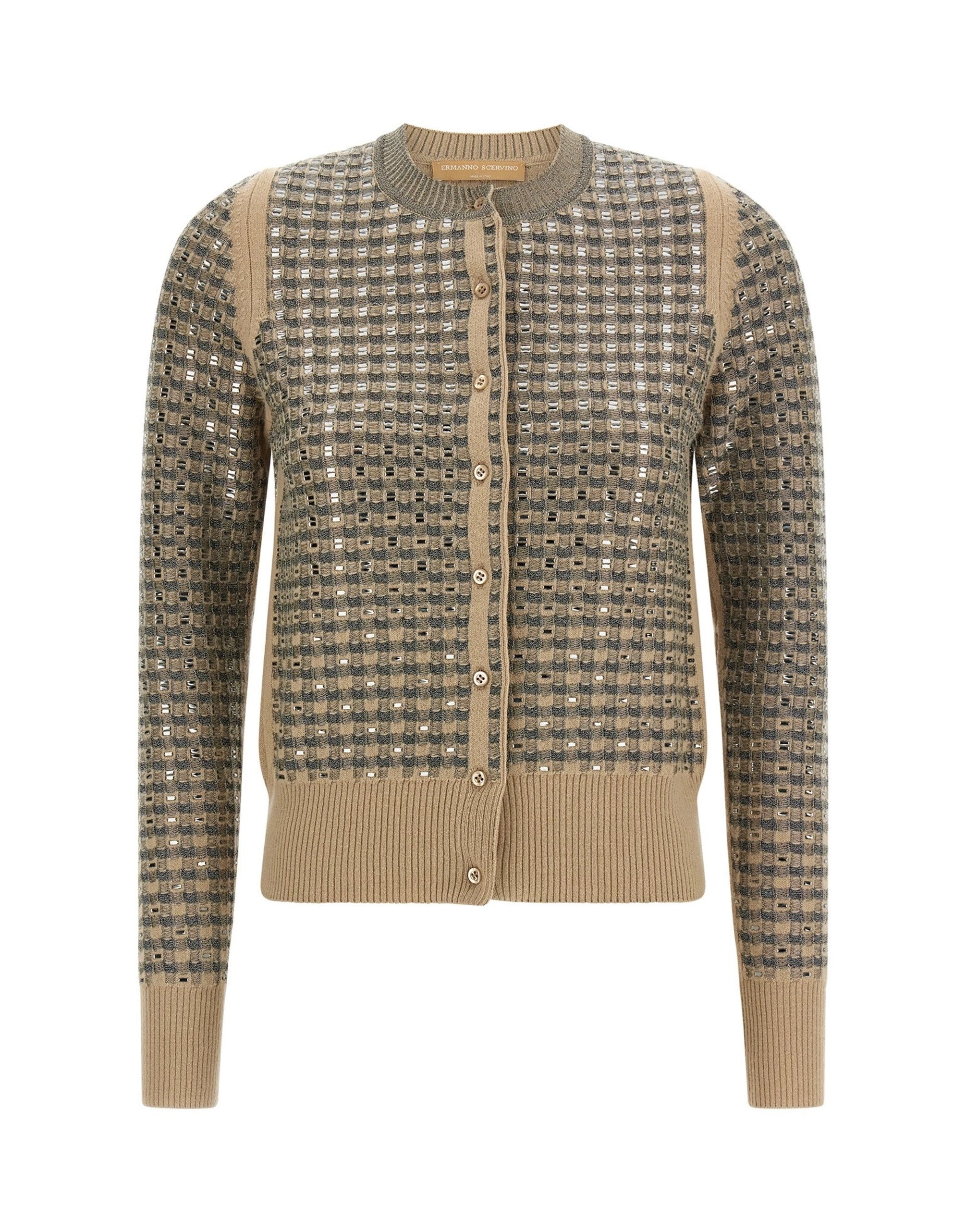 Ermanno Scervino Check Cardigan With Sequins | Sendegaro