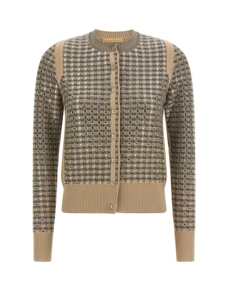 Ermanno Scervino Check Cardigan With Sequins | Sendegaro