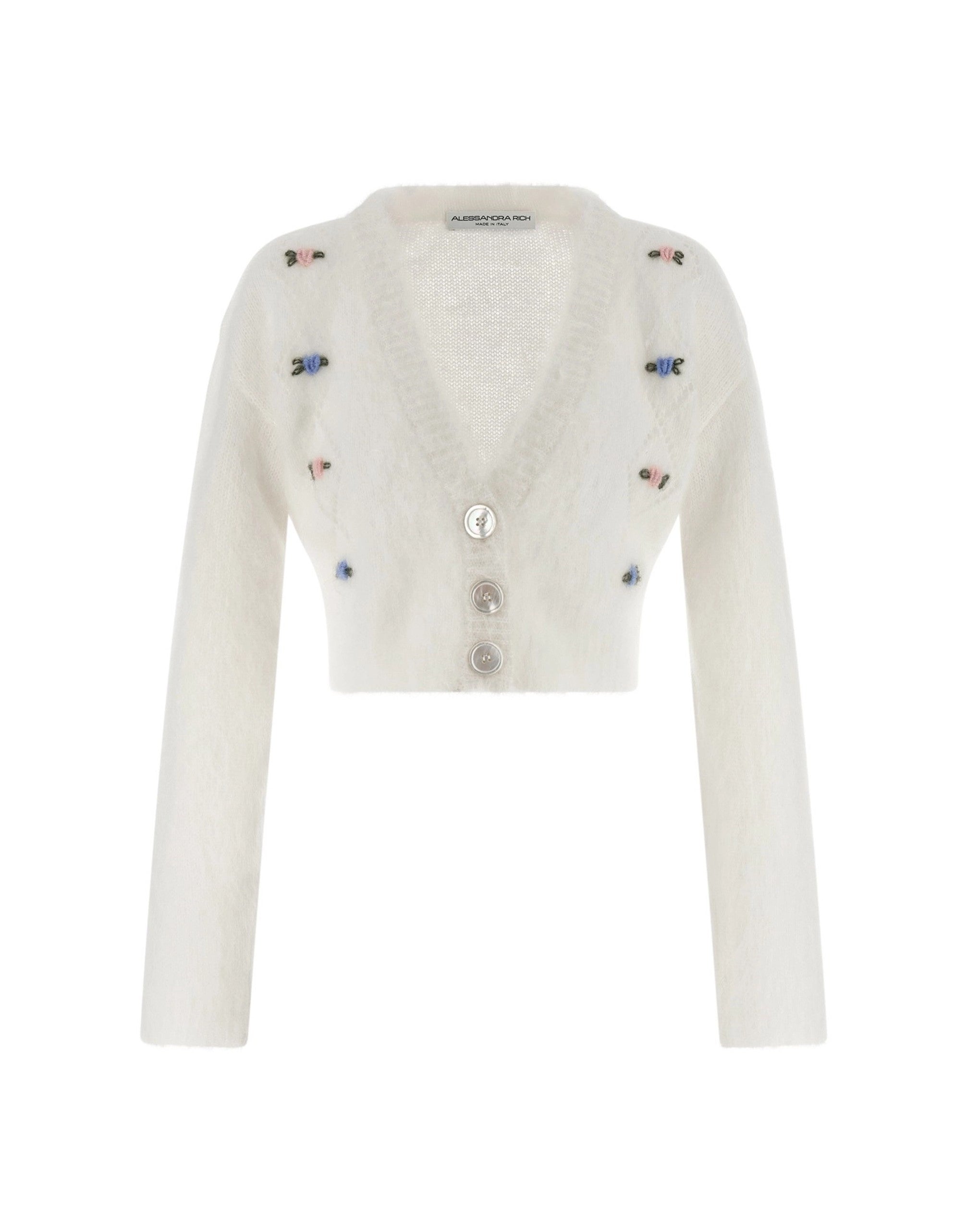 Alessandra Rich Carded Mohair Cardigan