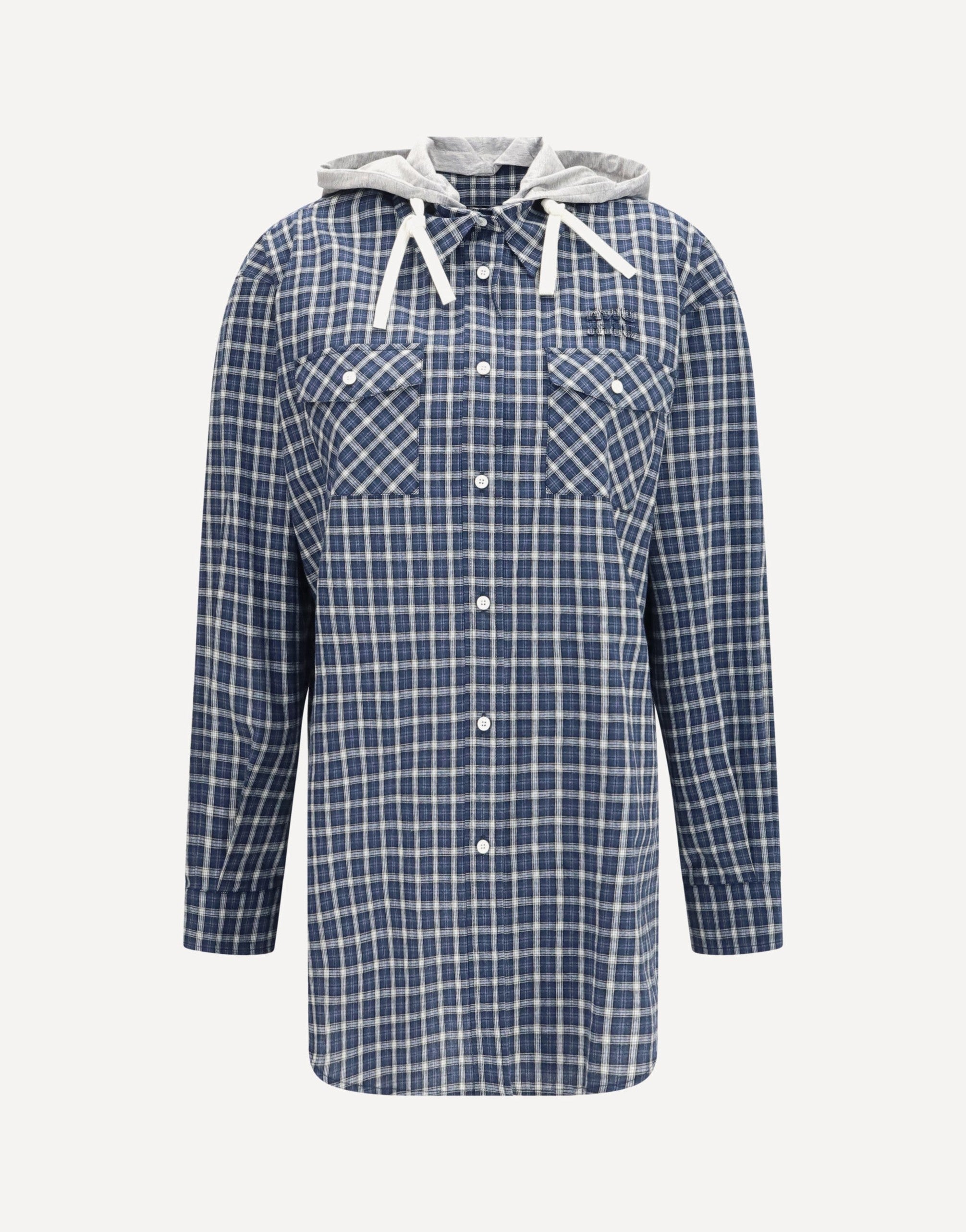Miu Miu Camisa xadrez com capuz