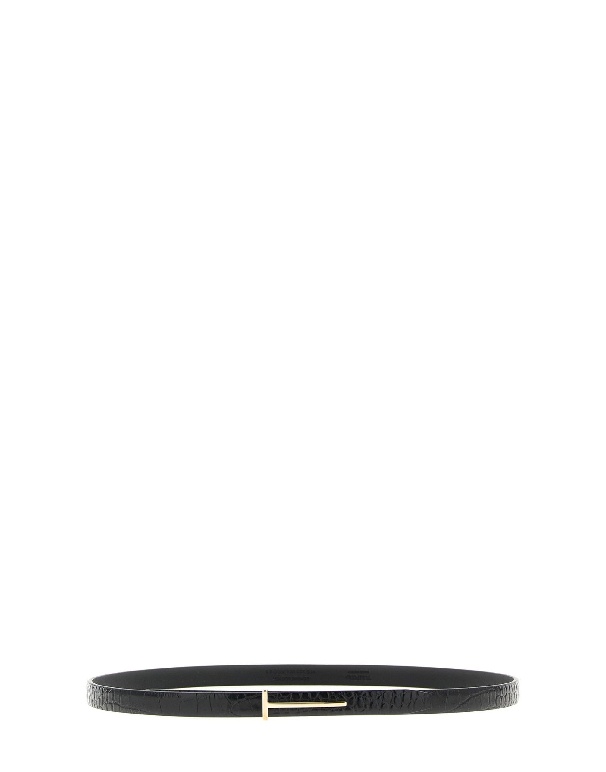 Tom Ford Glossy Crocodile Print Belt