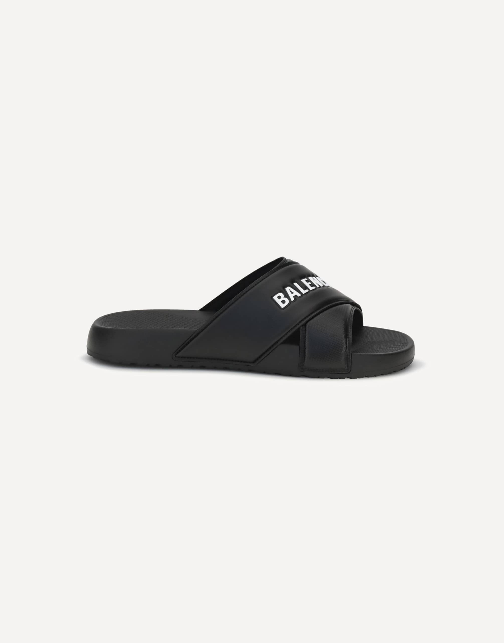 Balenciaga Cross-Logo Rubber Slides