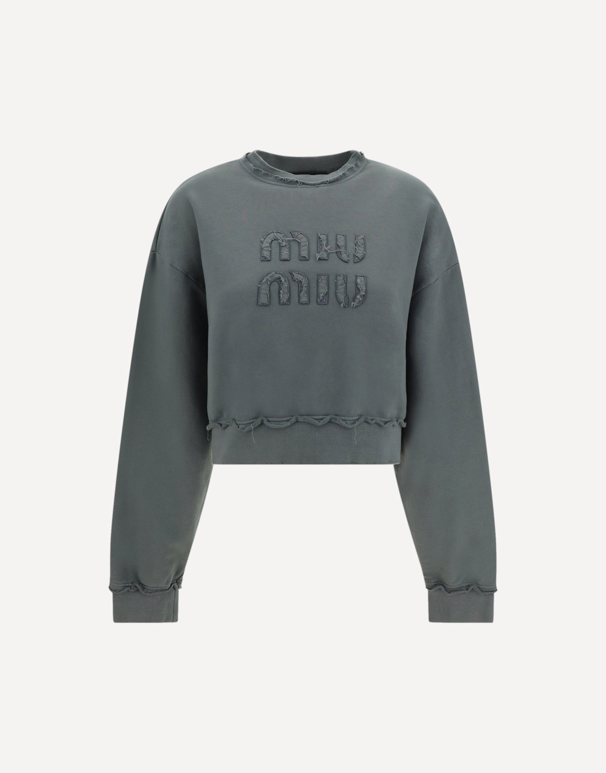 Miu Miu Cropped Monogram Sweatshirt