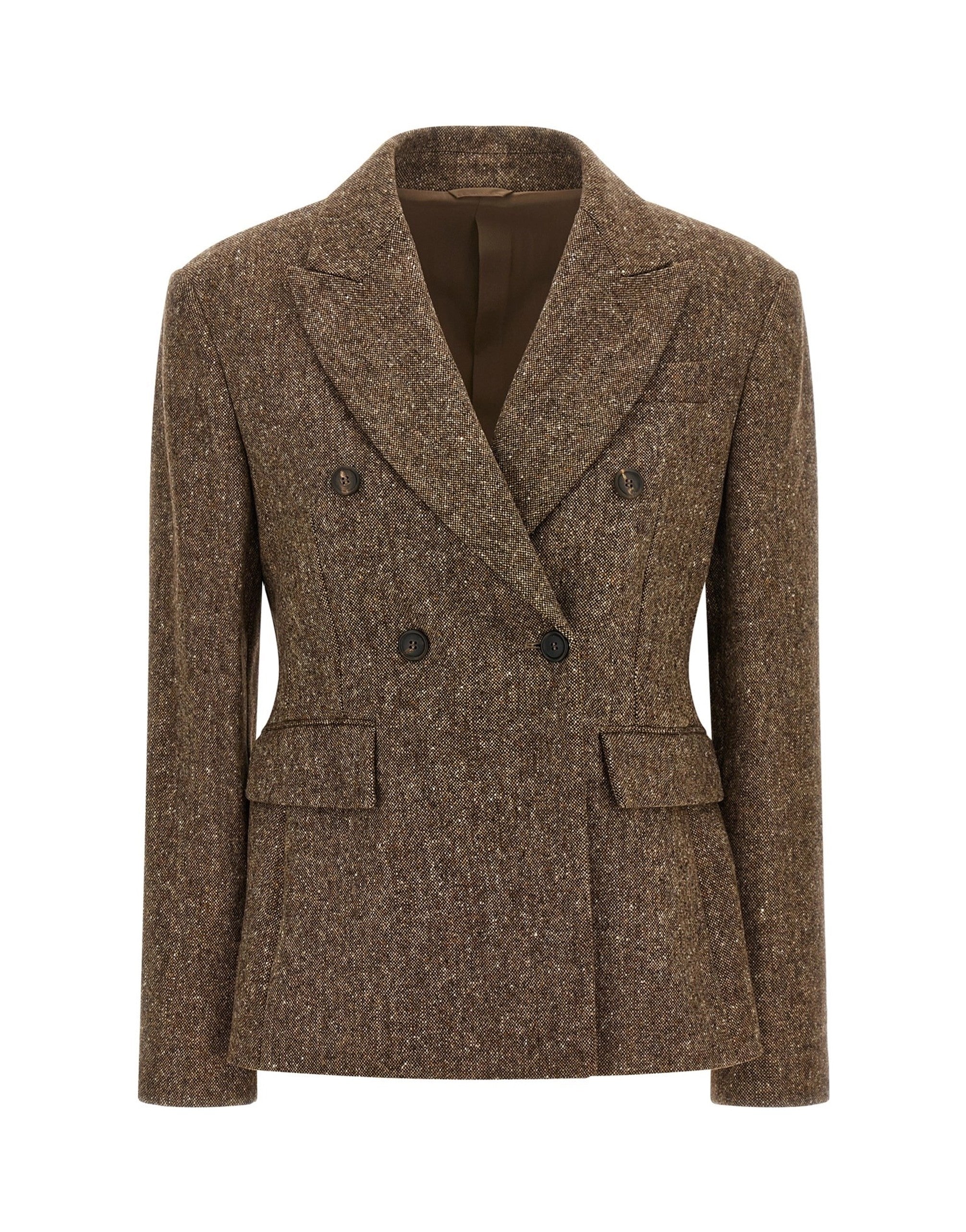 Brunello Cucinelli Donegal Wool Double-Breasted Blazer