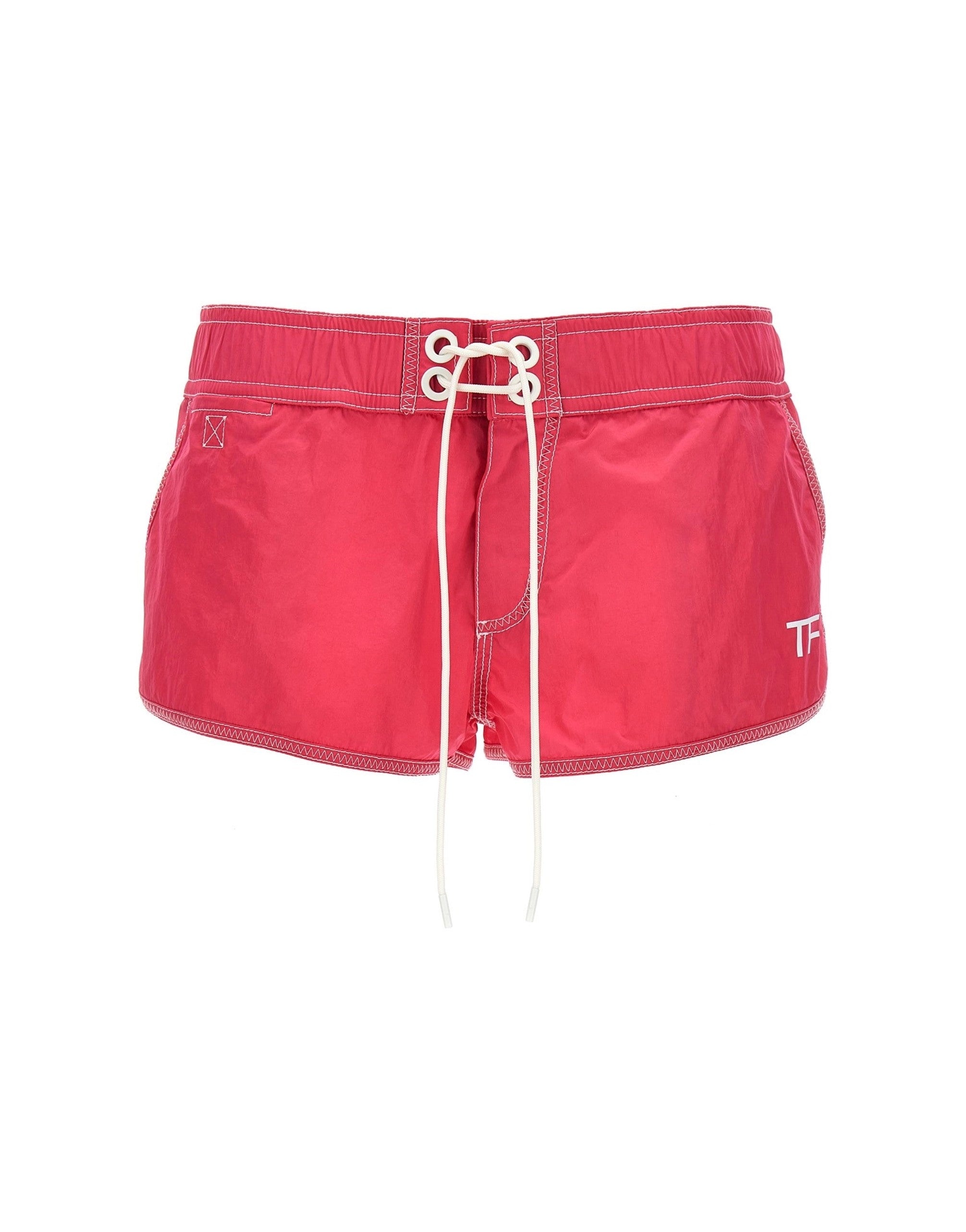【着用1度】TOM FORD 赤 ショートパンツ　水着 Tom Ford Logo Nylon Shorts | Sendegaro JP
