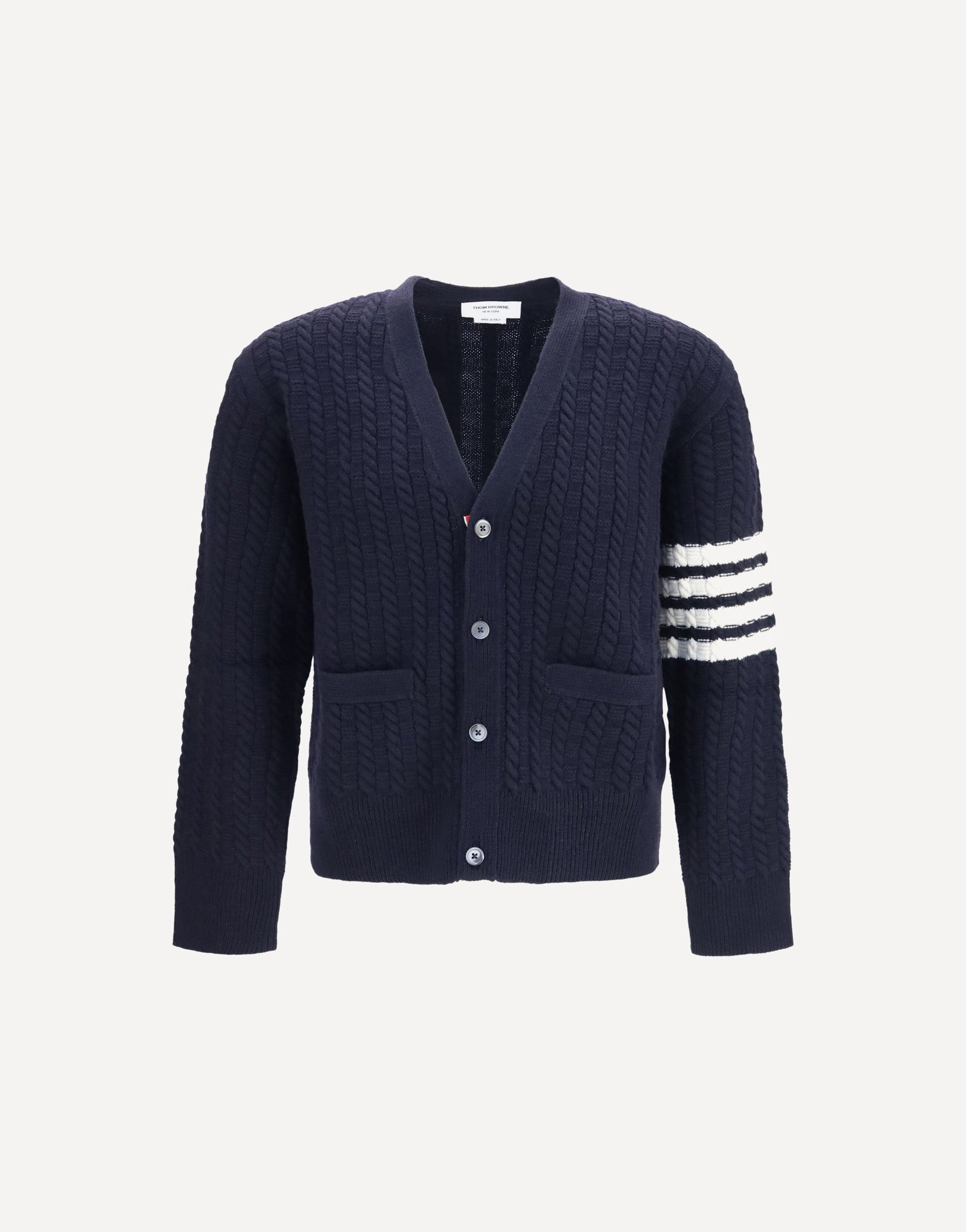 Thom Browne V-Neck Sweater With Anchor Embroidery