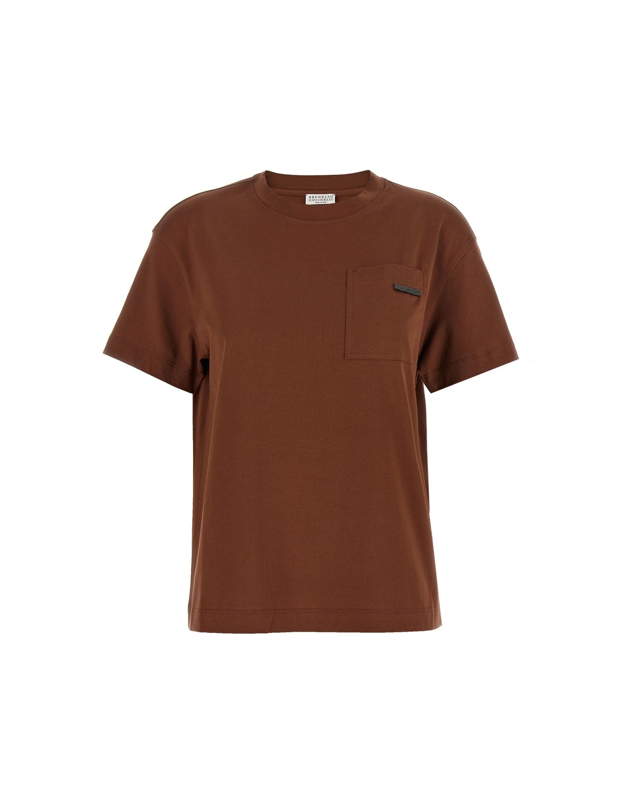 Brunello Cucinelli T-shirt con linguetta lucida