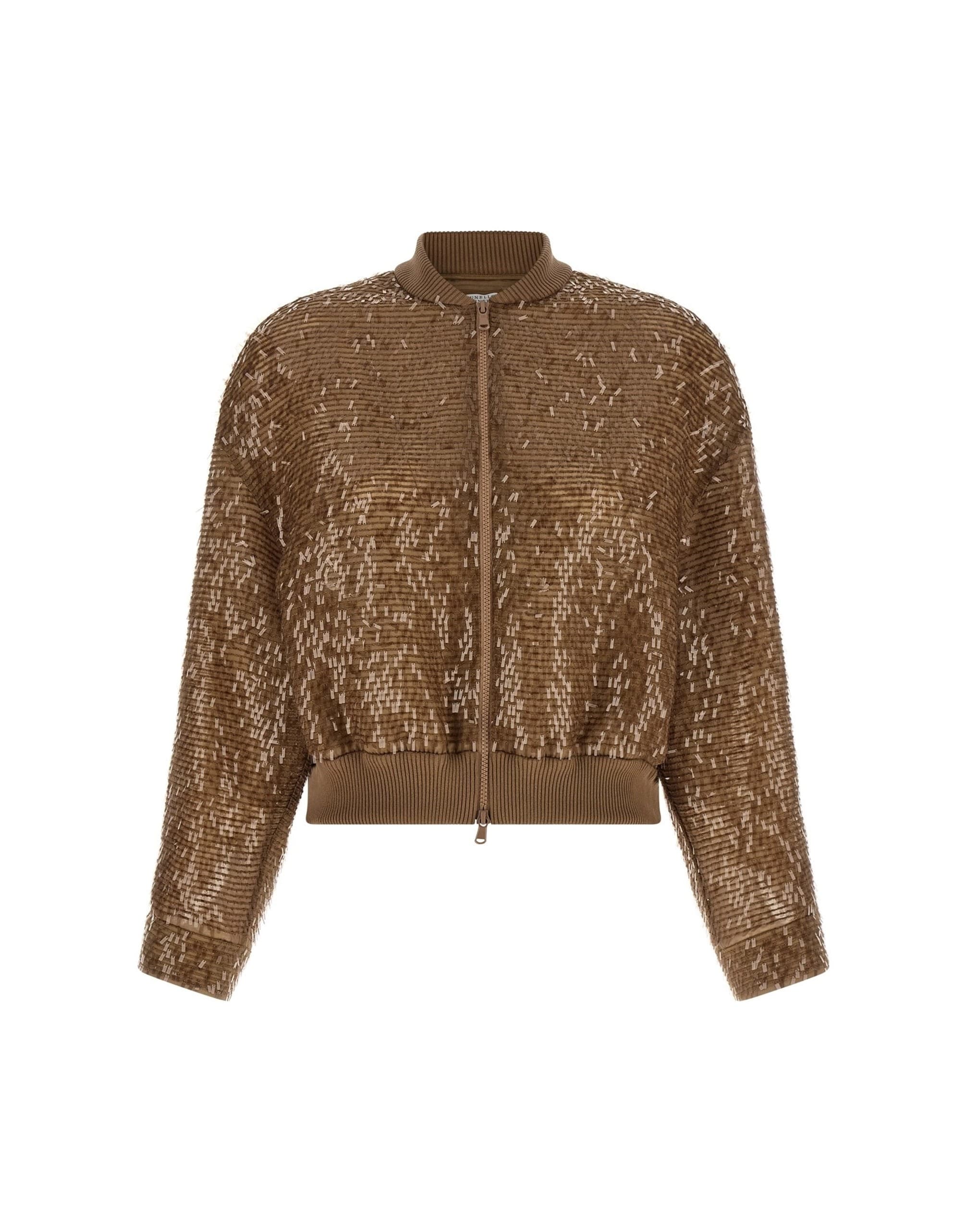 Brunello Cucinelli Silk Zip Cardigan