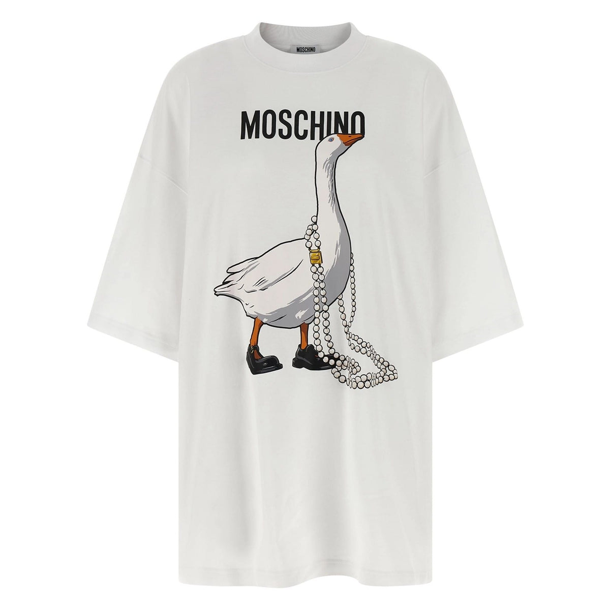 moschino shirt dress Moschino - Printed heavy cotton dress - Black