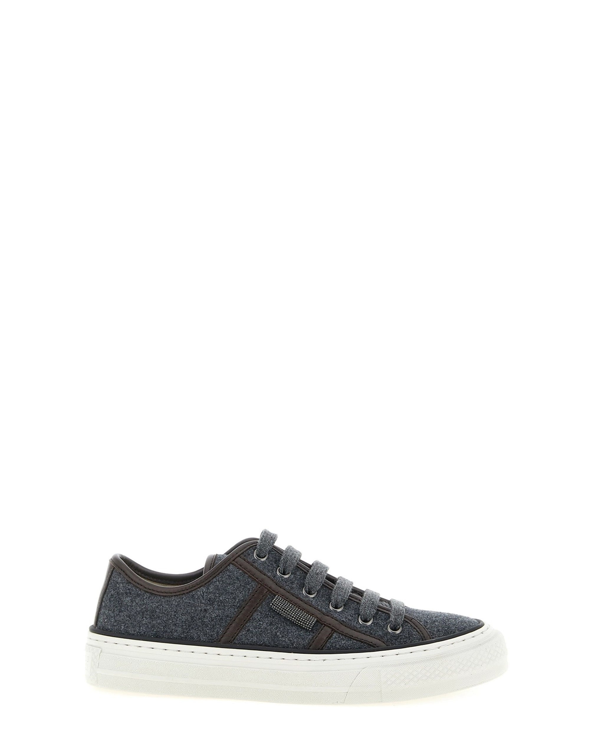 Brunello Cucinelli Shiny Tab Low-Top Sneakers