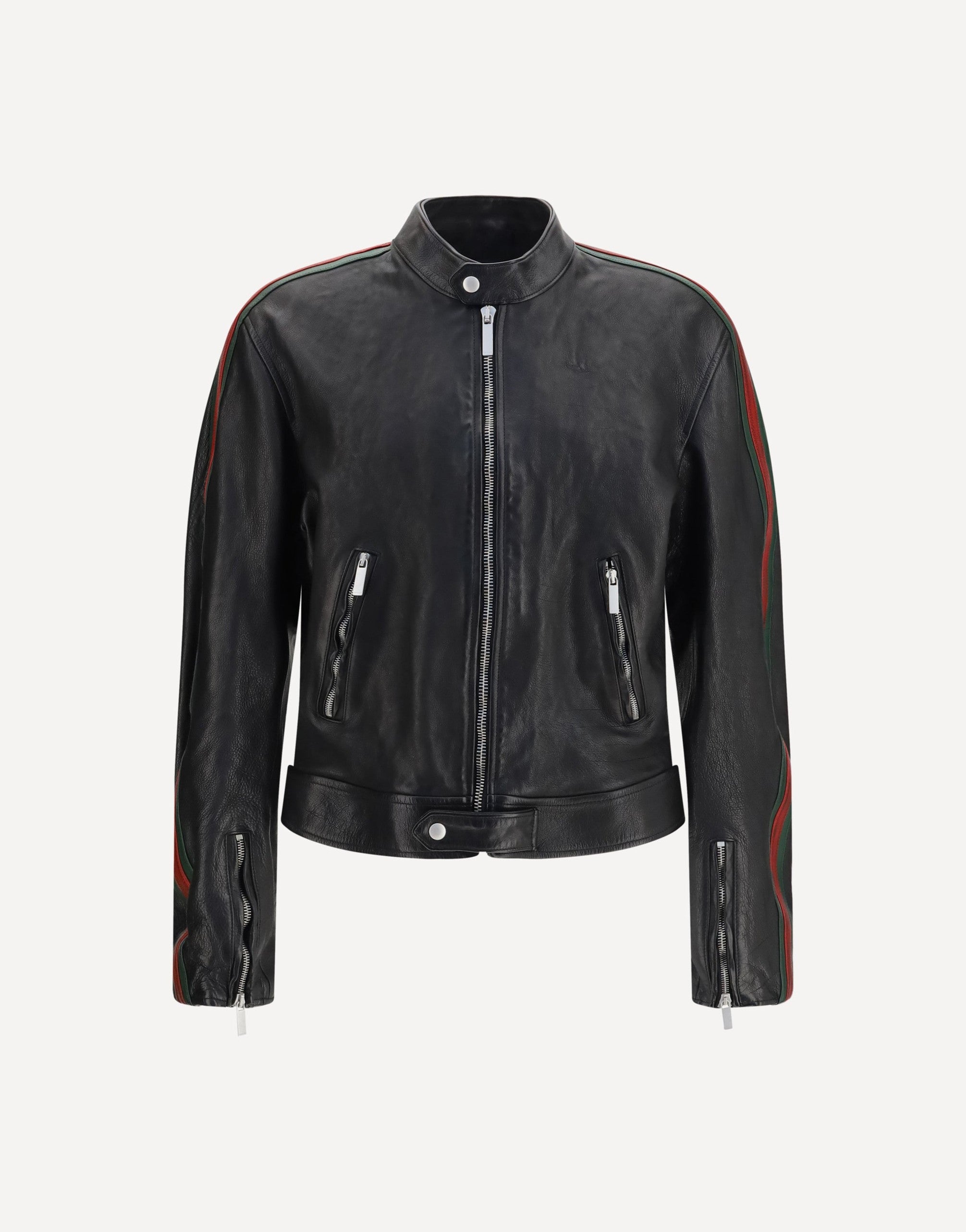 Gucci Buffalo Leather Bomber Web Trim