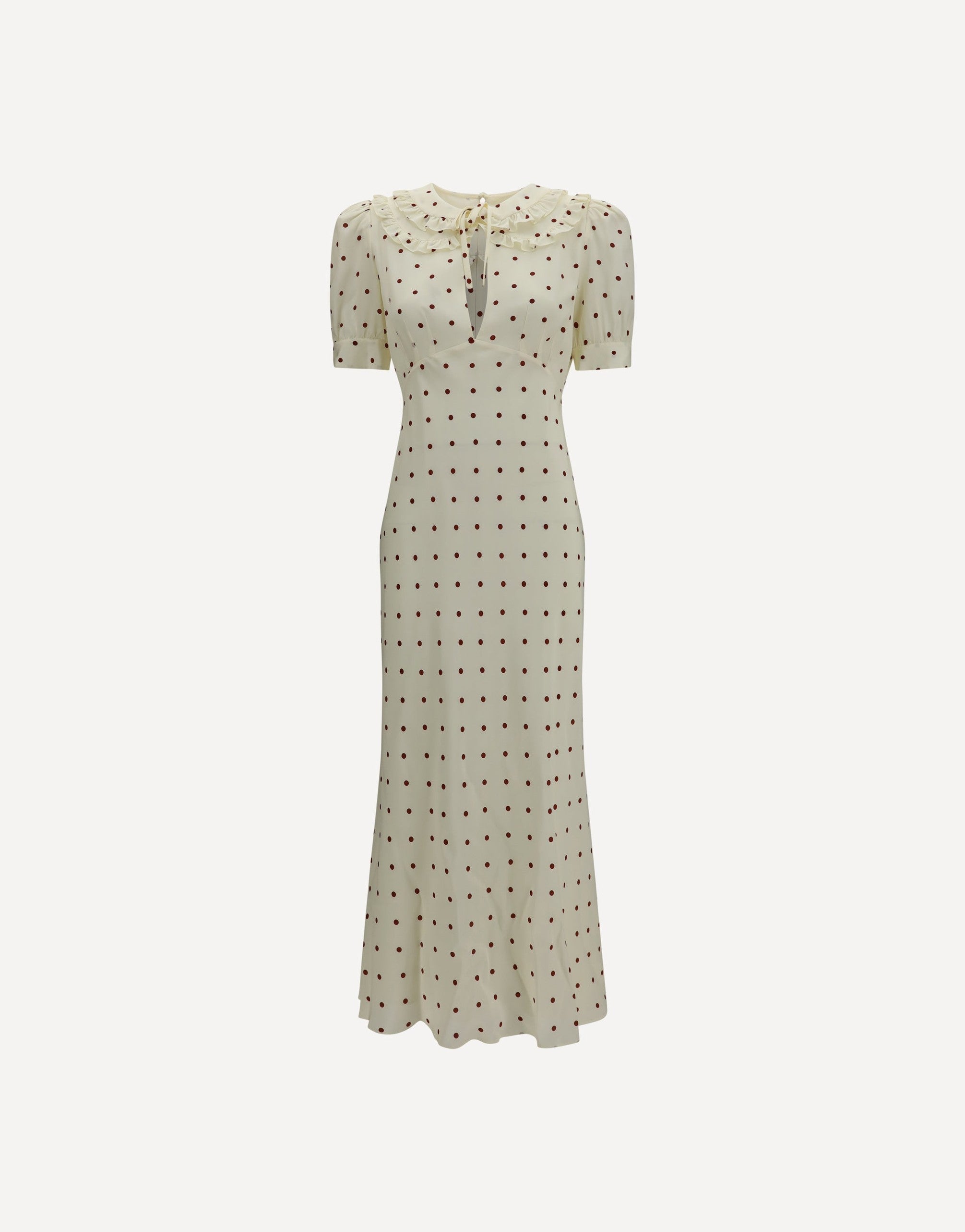 Alessandra Rich Silk Polka-Dot Midi Dress