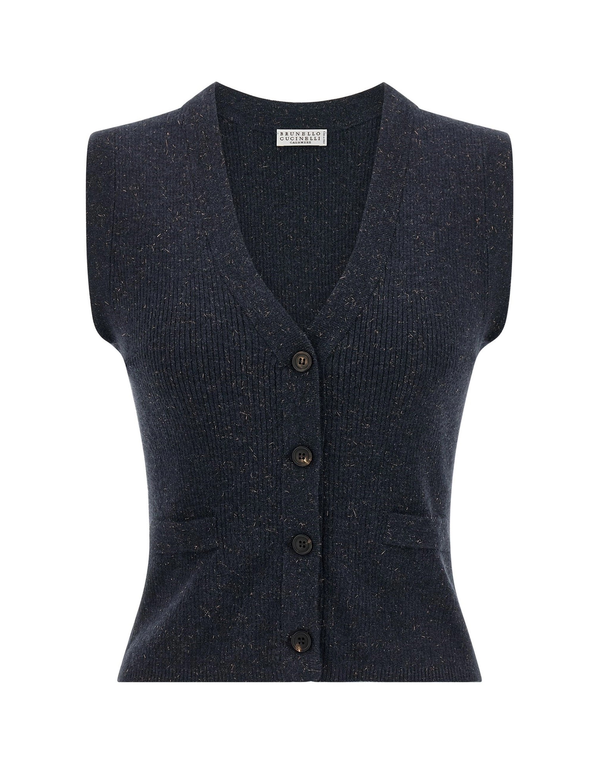 Brunello Cucinelli Sparkling Ribbed Cashmere Vest