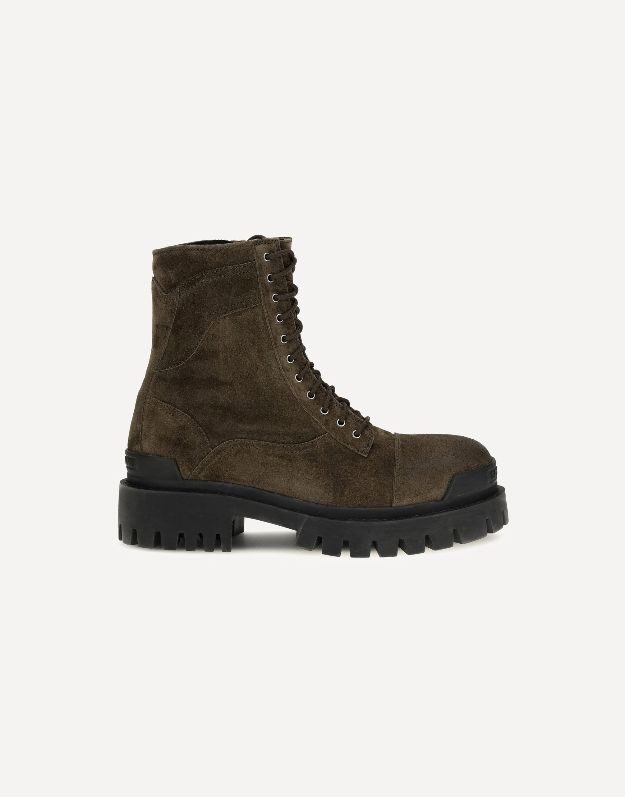 Balenciaga Combat Strike Waxed Suede Boots