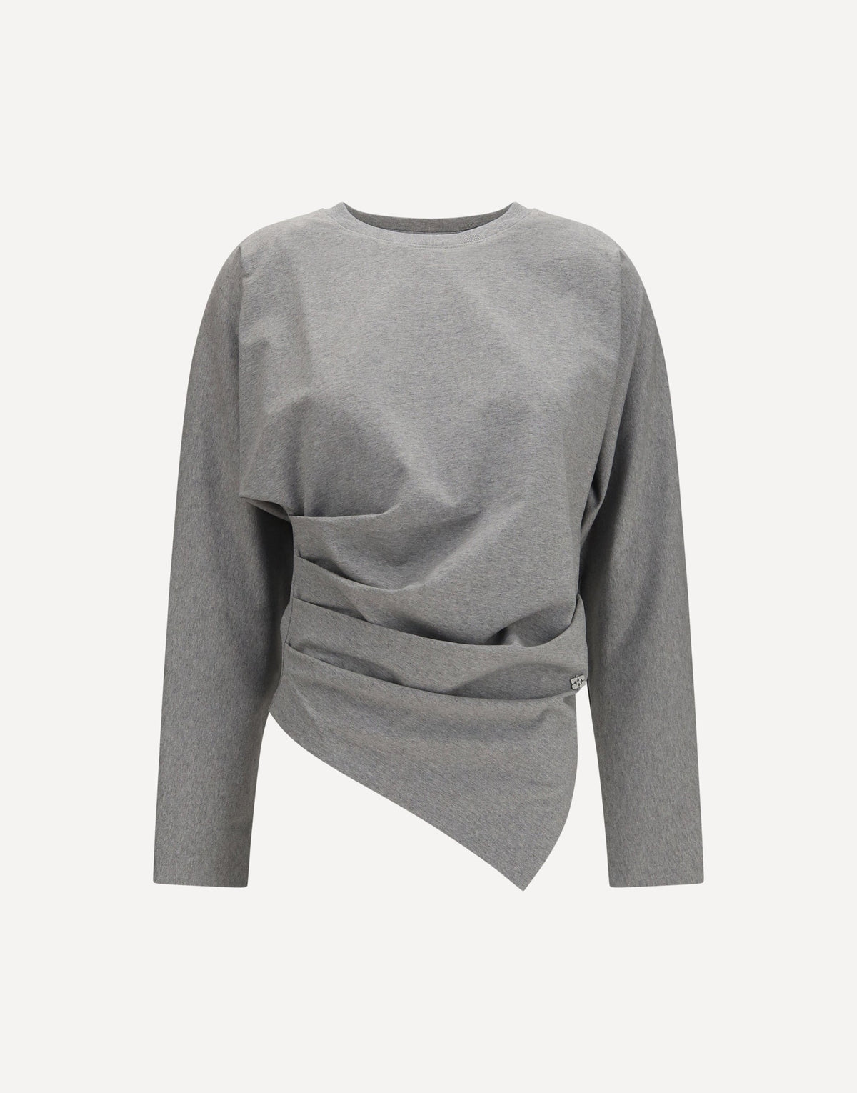 Ganni Asymmetric Draped Stretch Cotton Top