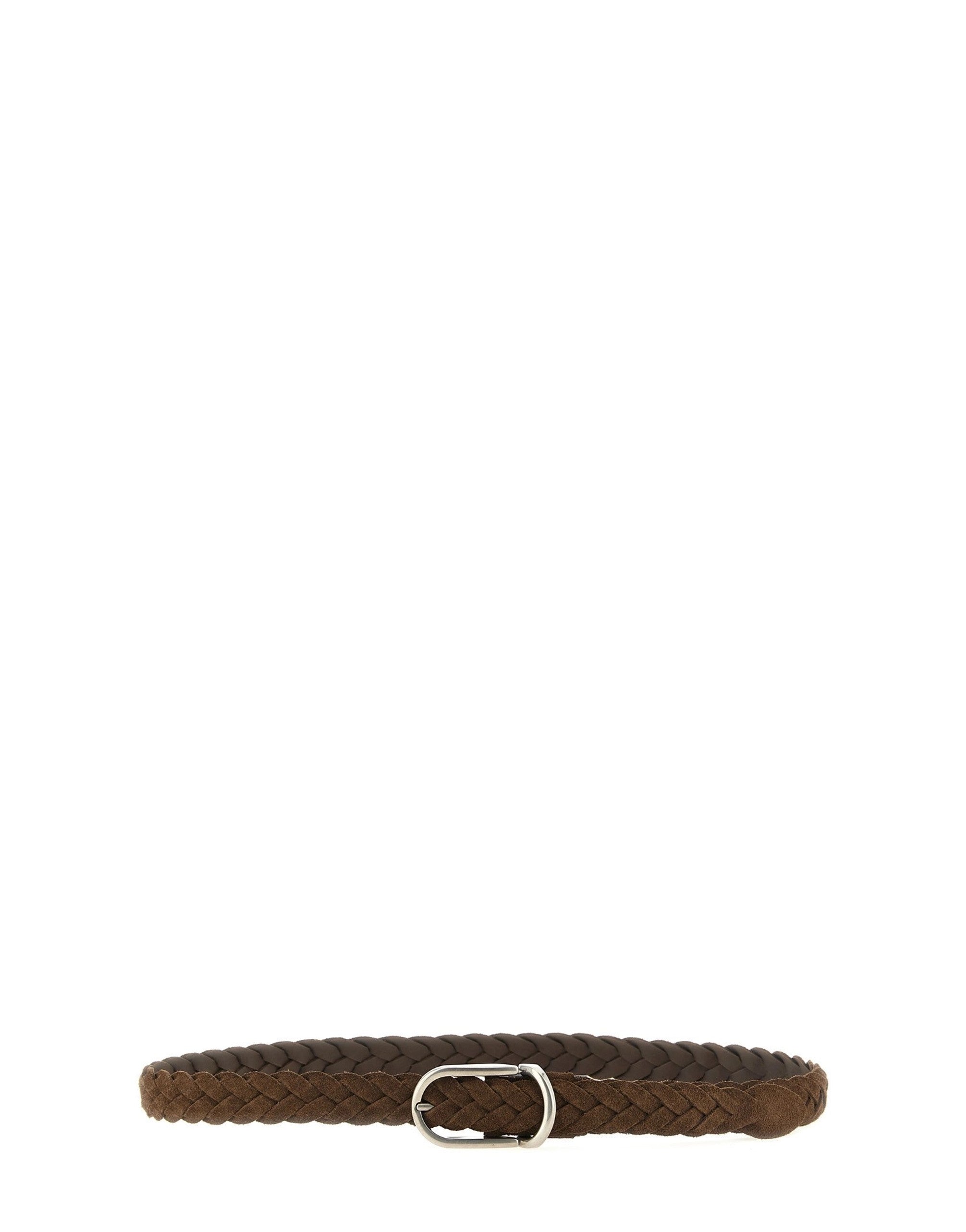 Brunello Cucinelli Brown Woven Suede Belt