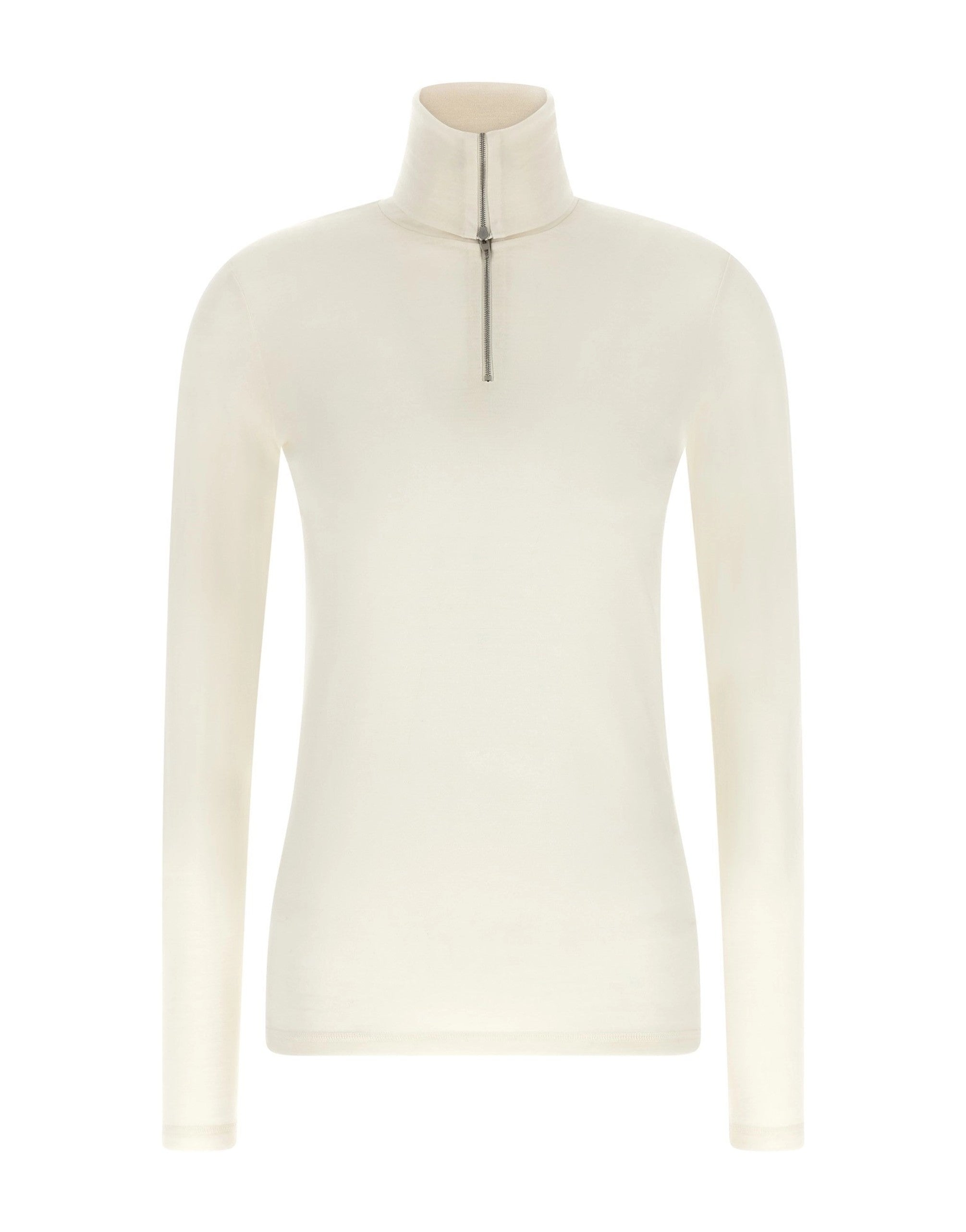Jil Sander Ivory Half-Zip Sweater
