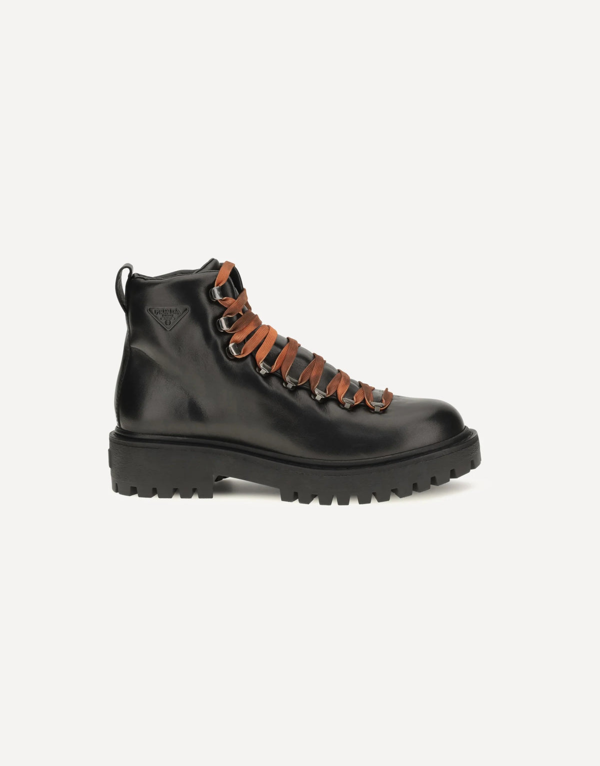 Prada Leather Lace-Up Ankle Boots