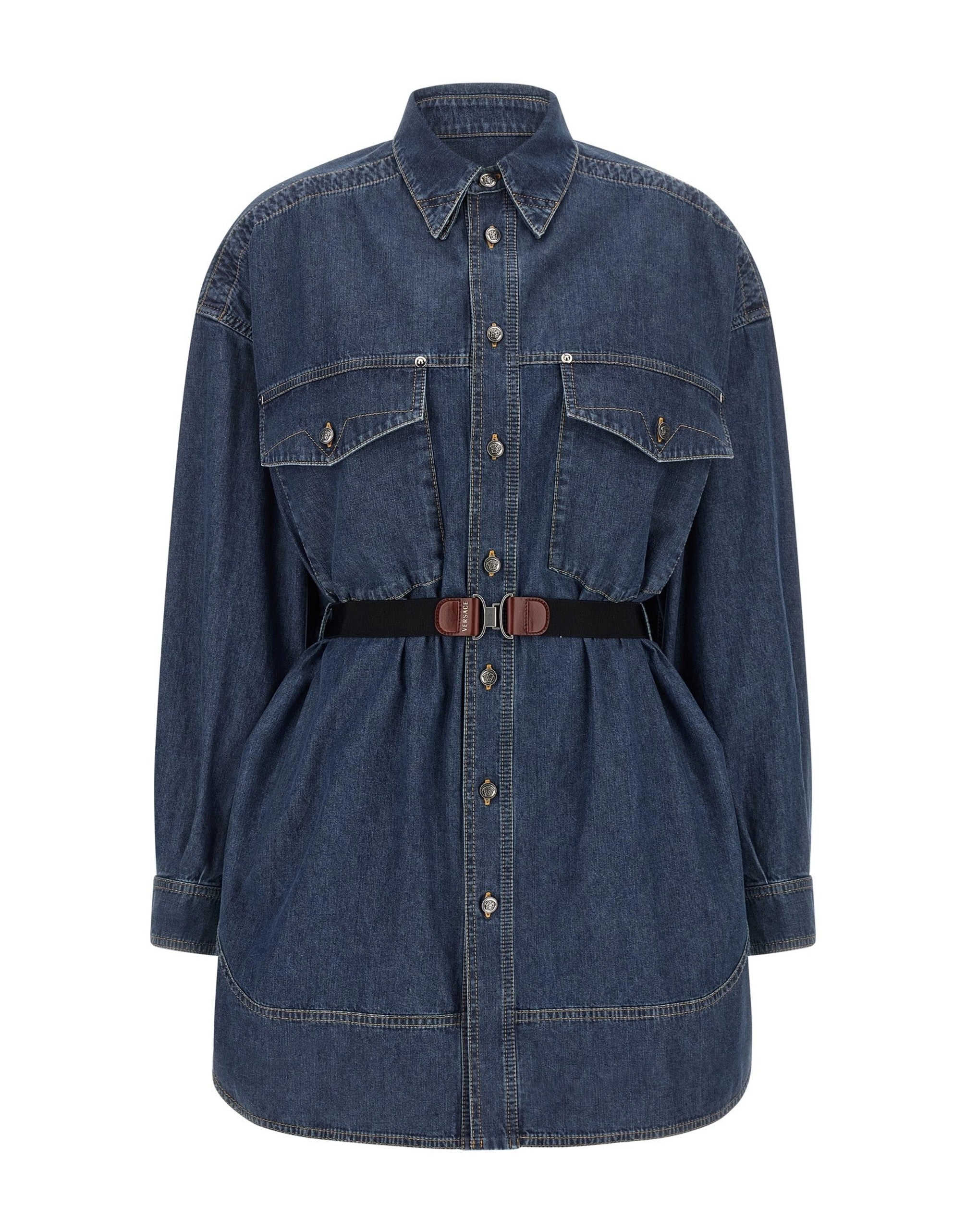 Versace Chambray Denim Mini Dress