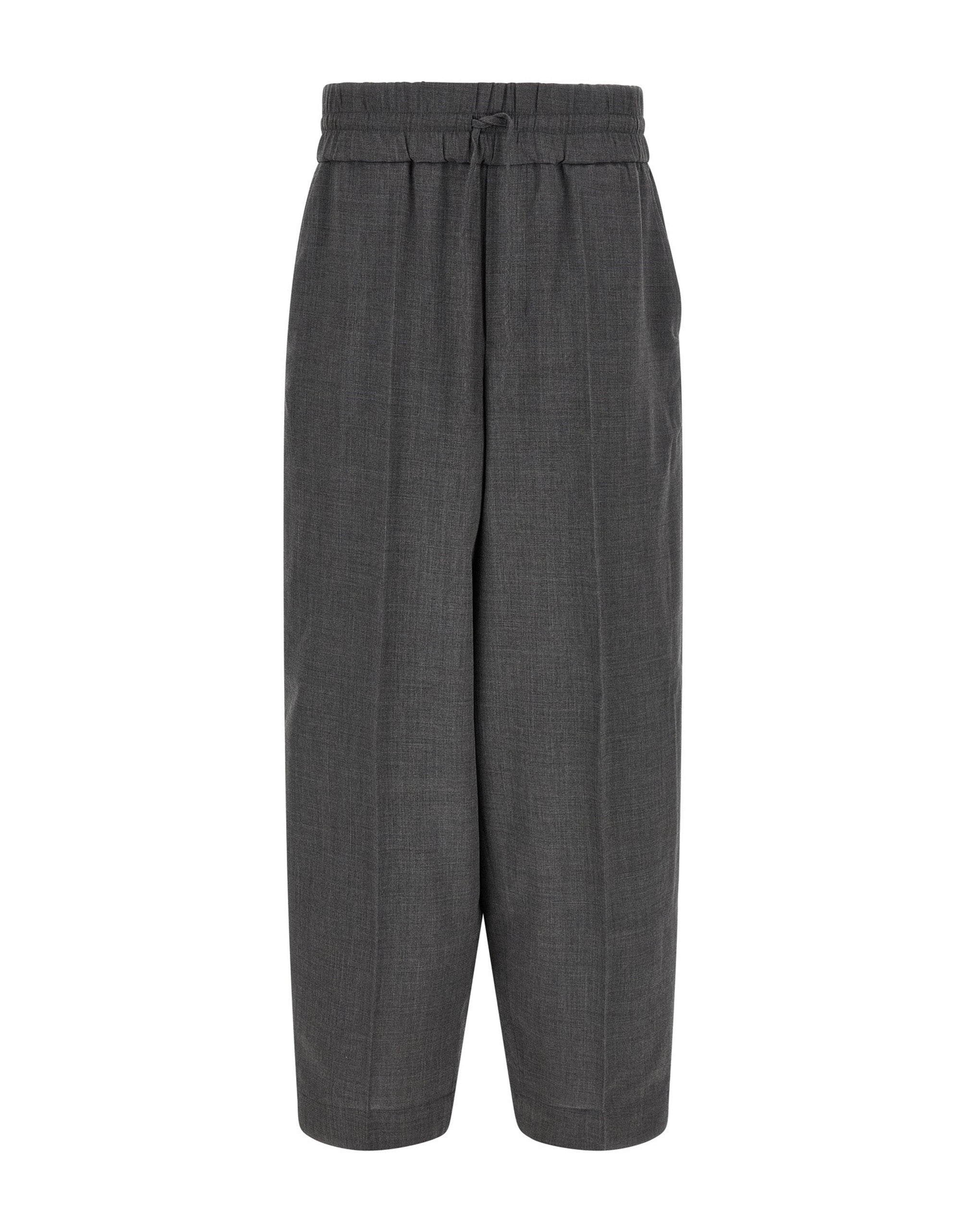 Ami Paris Grey Mélange Wool Pants