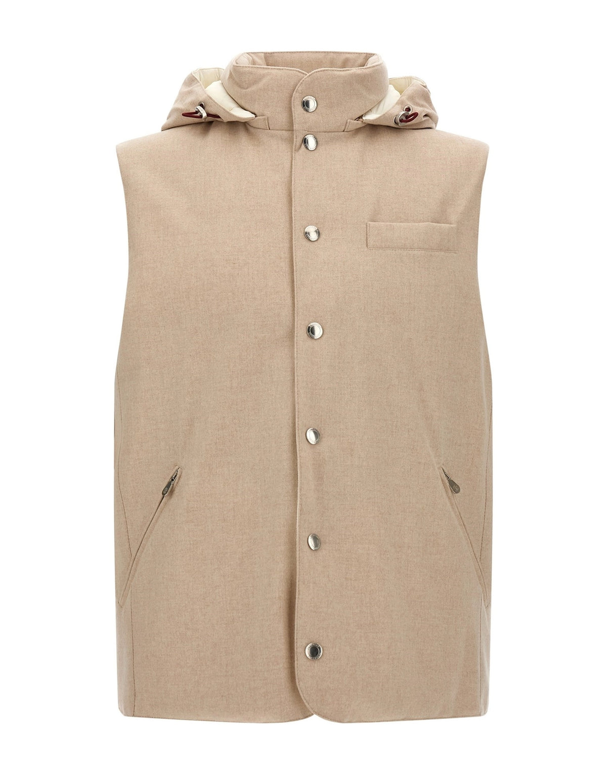 Brunello Cucinelli Flannel Hooded Vest