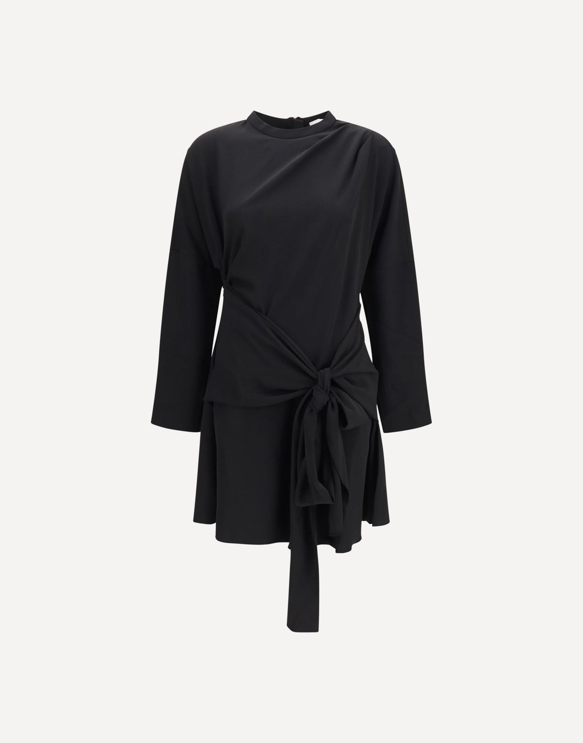 Ganni Draped-Knot Crepe Mini Dress