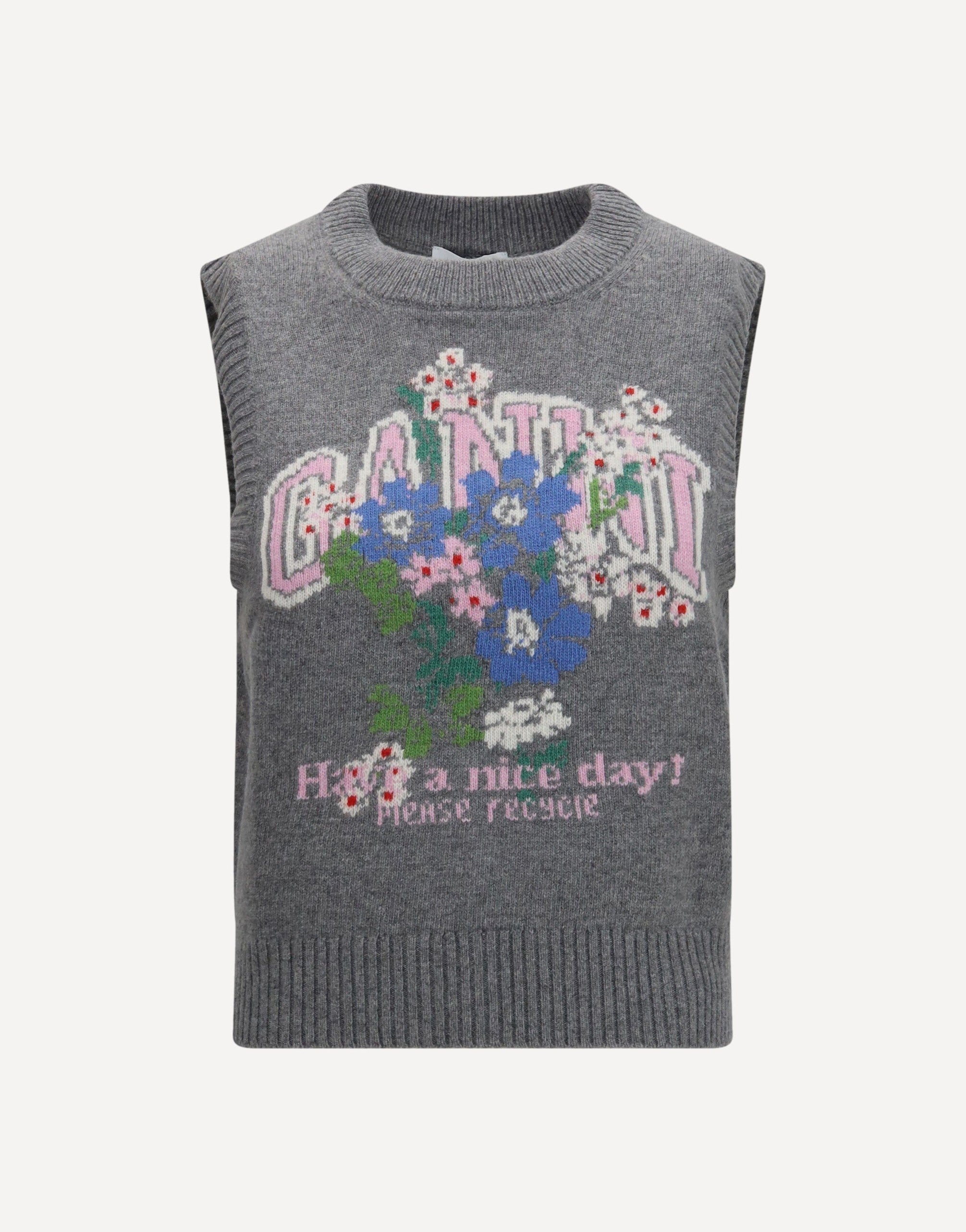 Ganni Wool Floral Vest